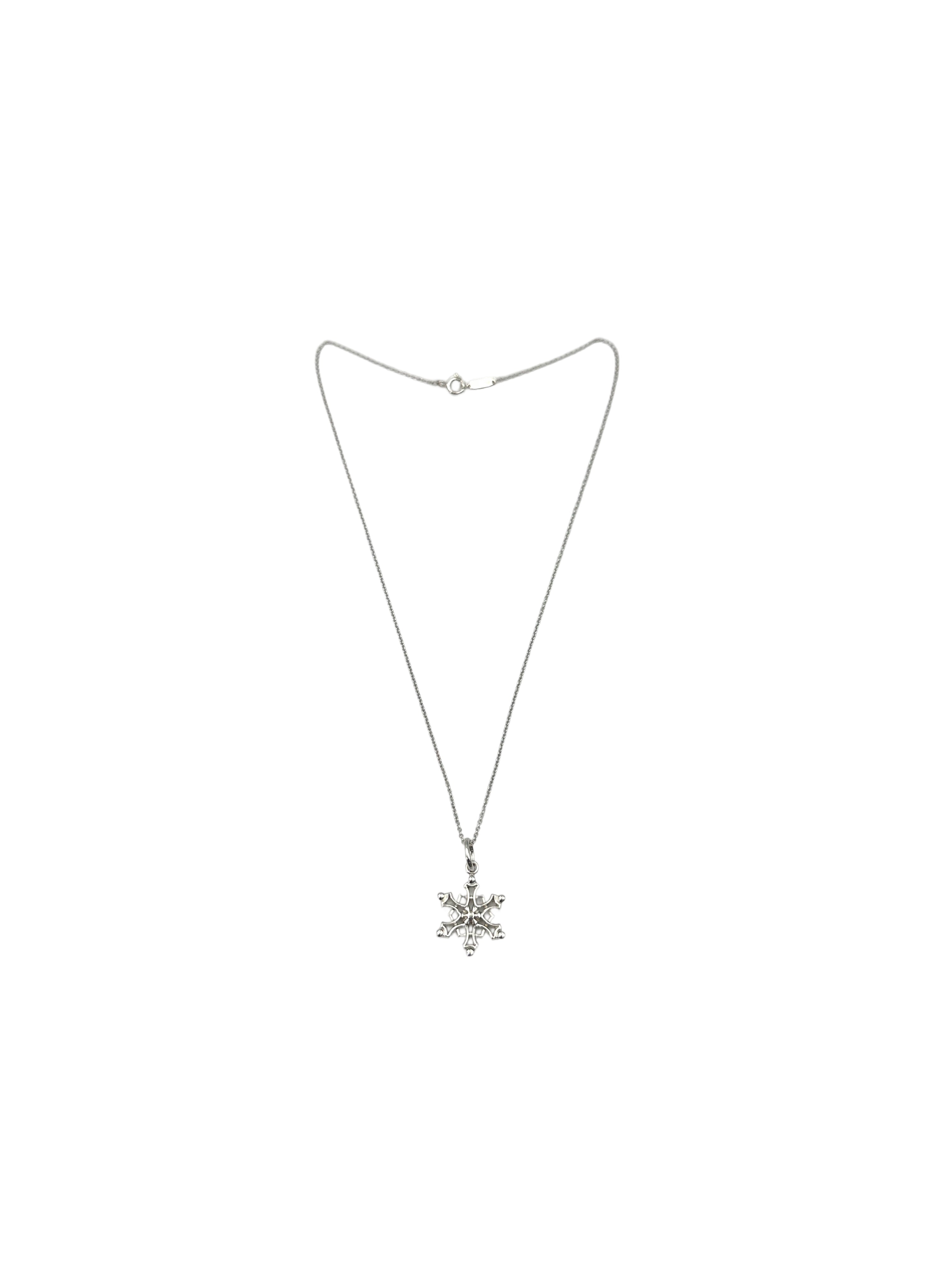 Tiffany & Co. Sterling Silver Snowflake Pendant Necklace TC02