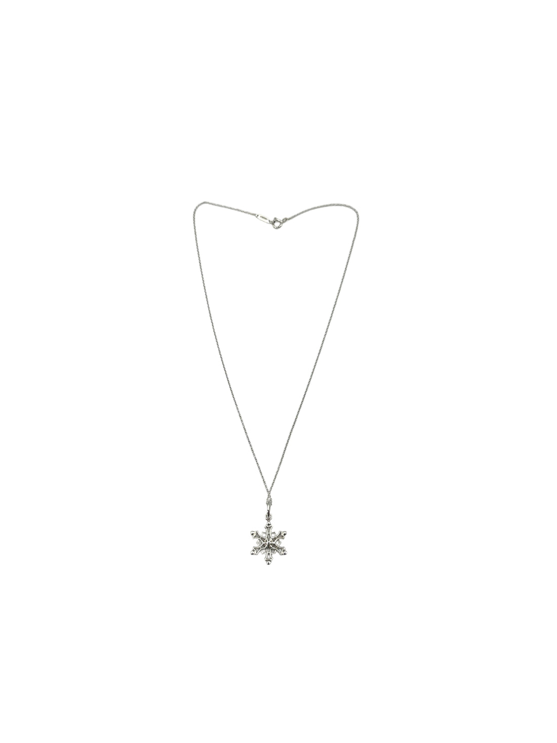 Tiffany & Co. Sterling Silver Snowflake Pendant Necklace TC02