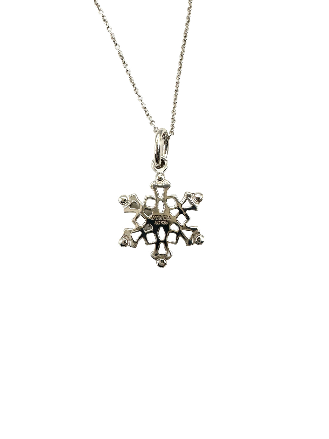 Tiffany & Co. Sterling Silver Snowflake Pendant Necklace TC02