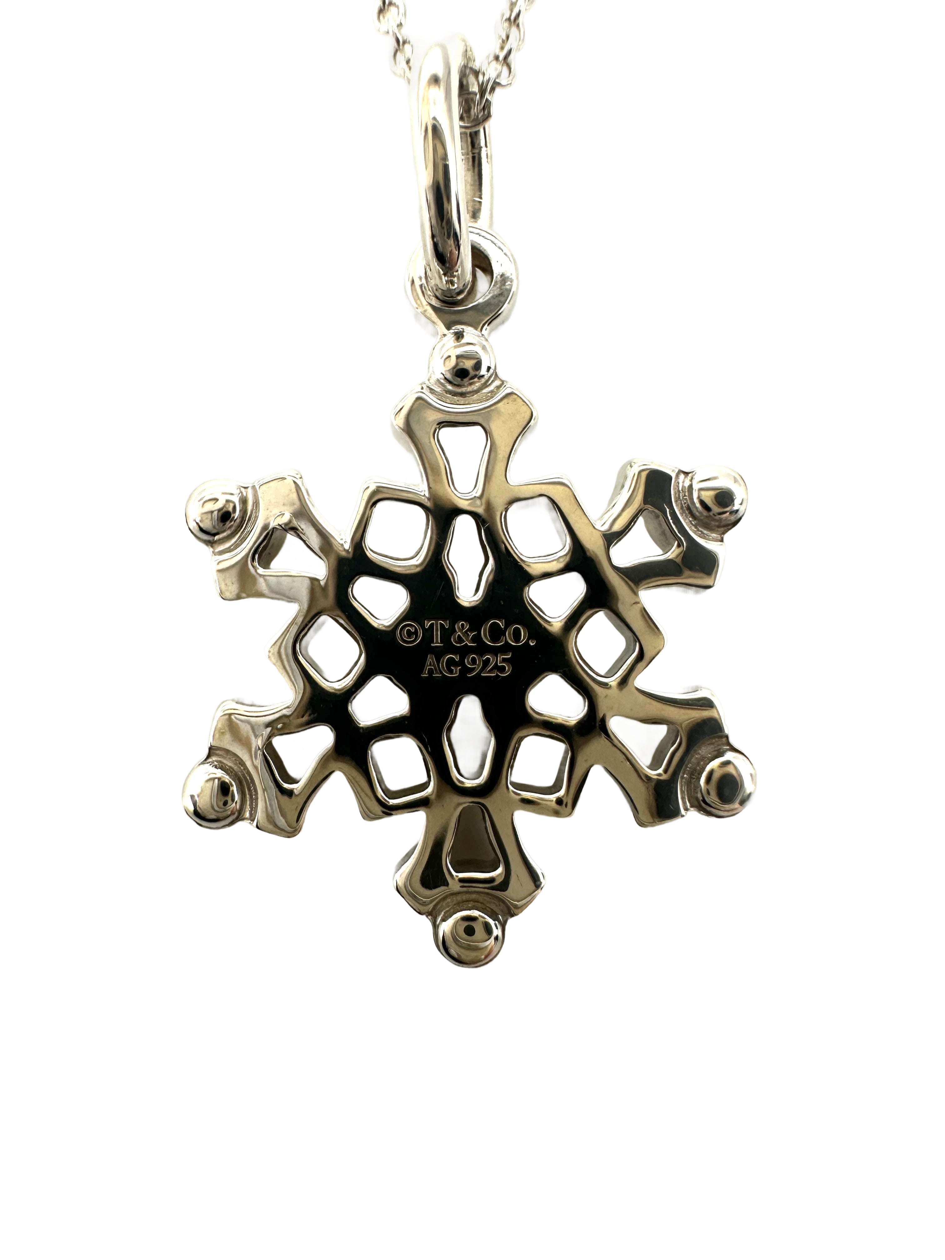 Tiffany & Co. Sterling Silver Snowflake Pendant Necklace TC02