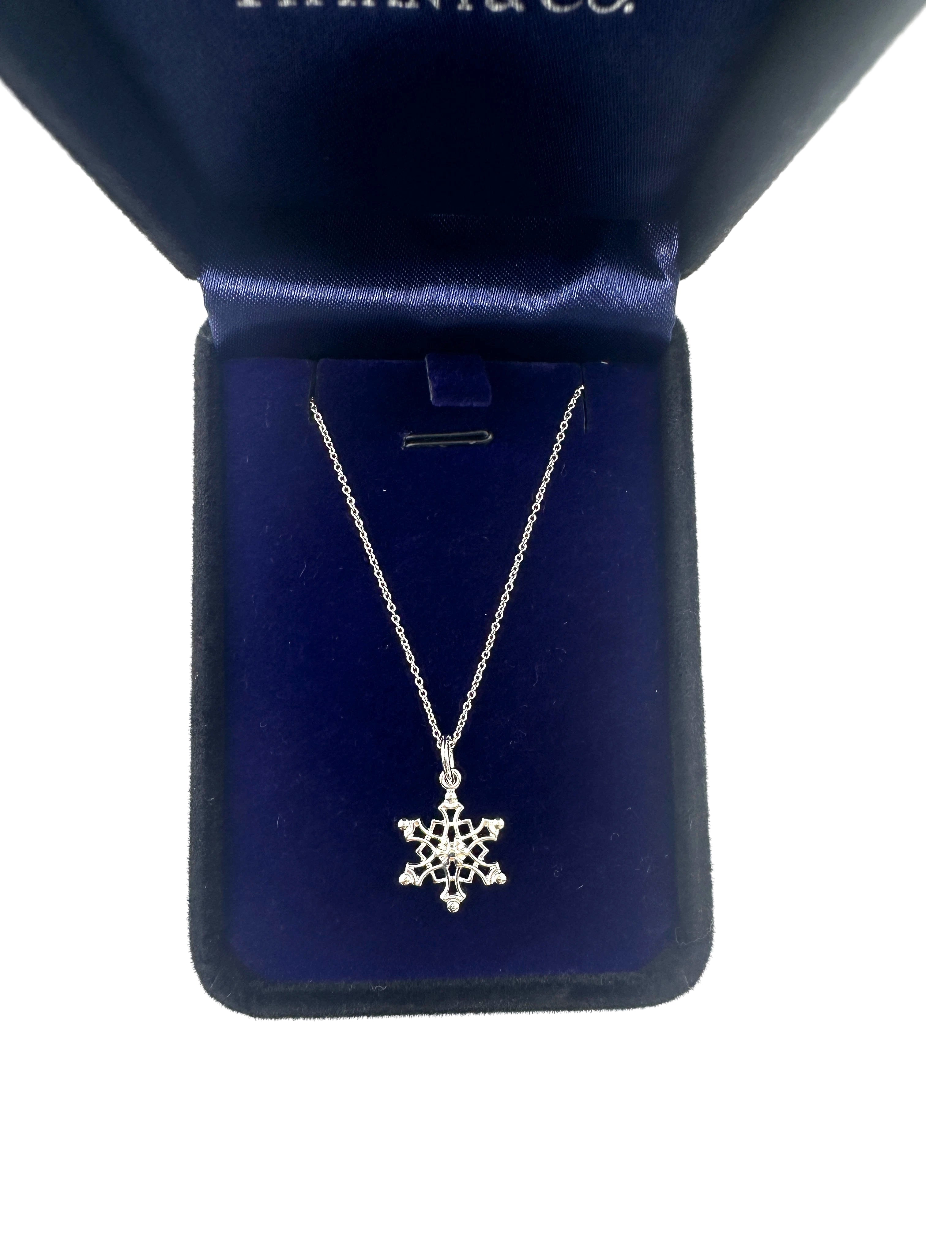 Tiffany & Co. Sterling Silver Snowflake Pendant Necklace TC02