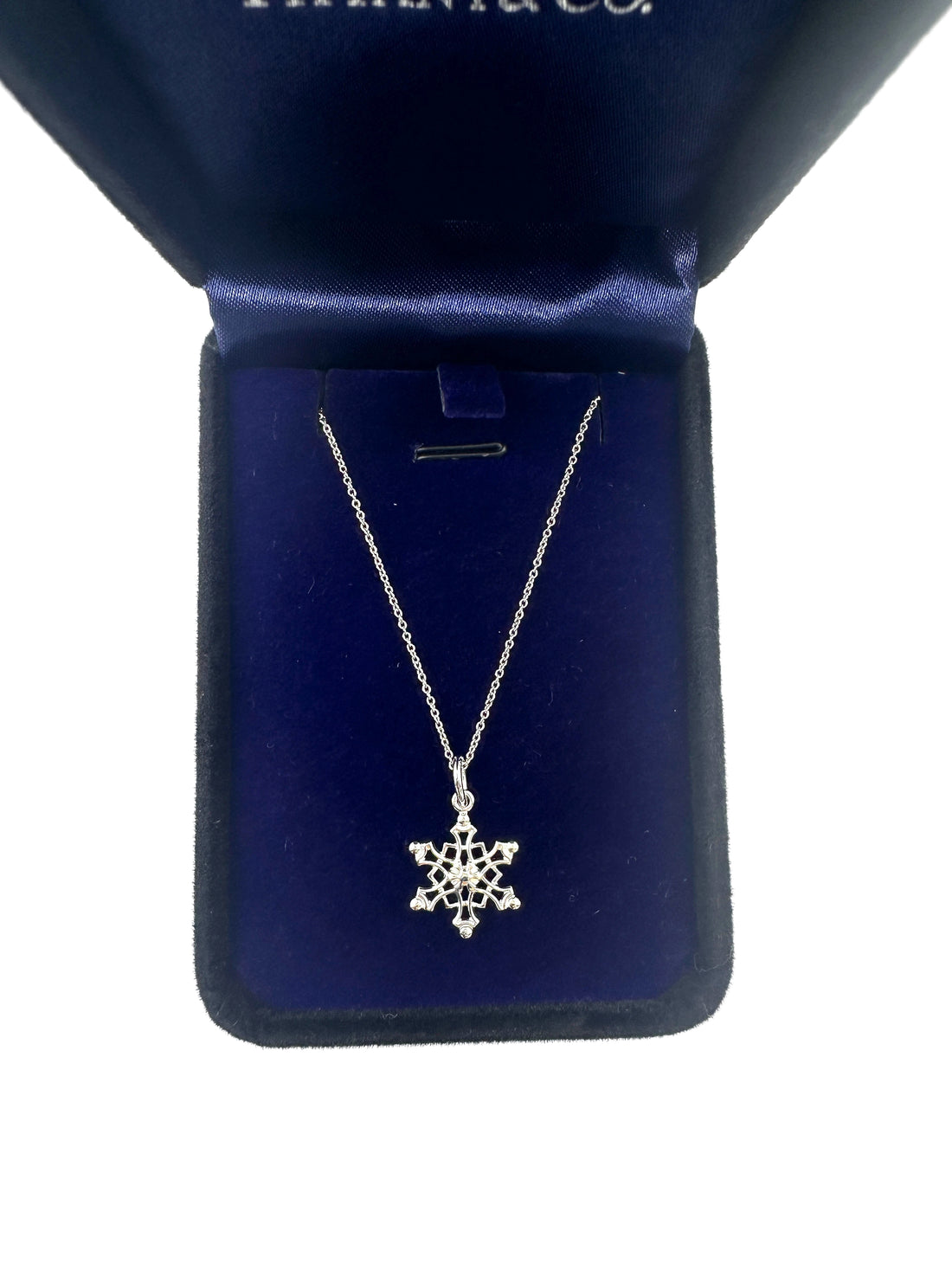 Tiffany & Co. Sterling Silver Snowflake Pendant Necklace TC02
