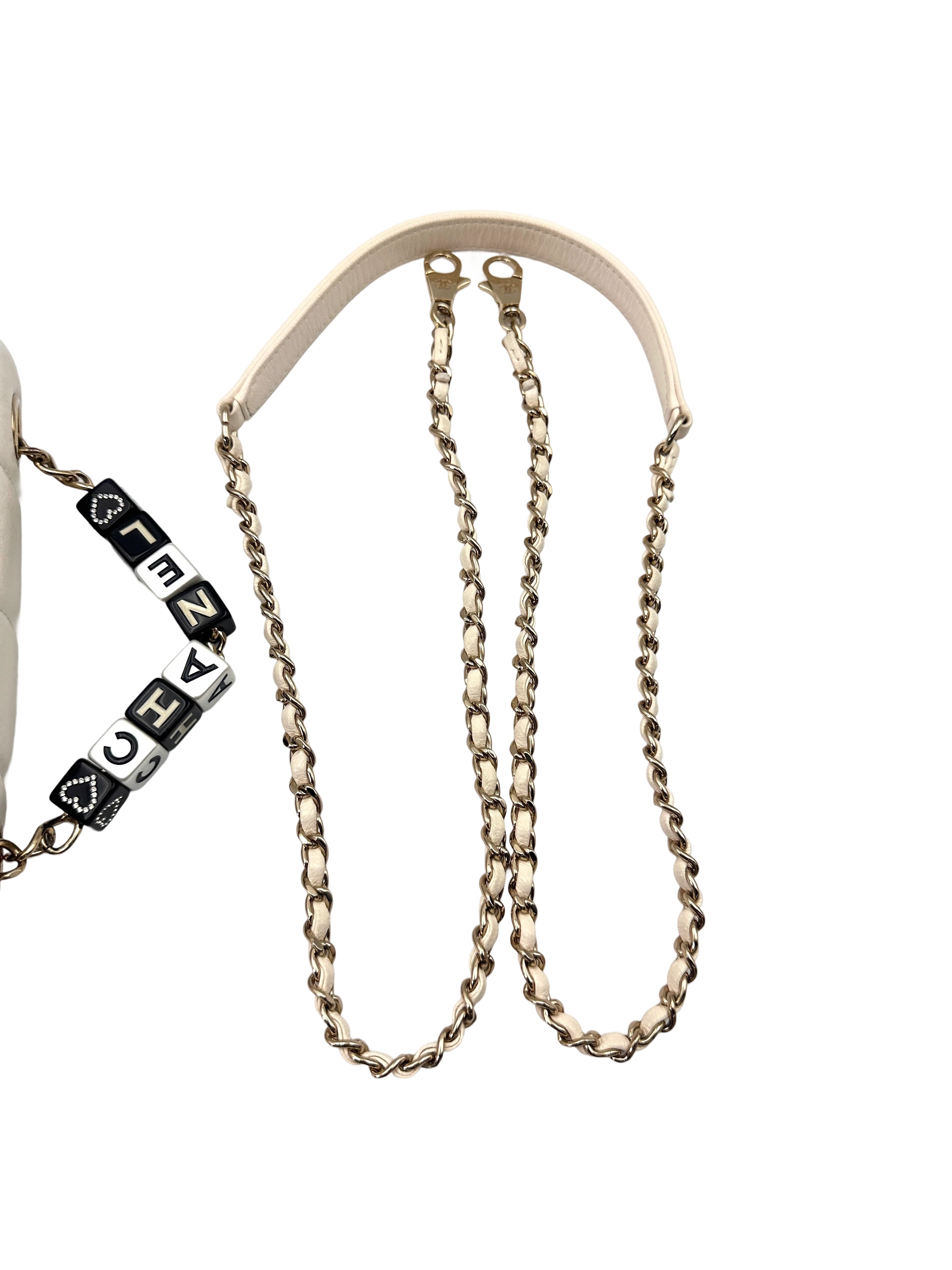 Chanel White Quilted Leather Flap Bag With Gold Hardware(AE***4E) CC1734