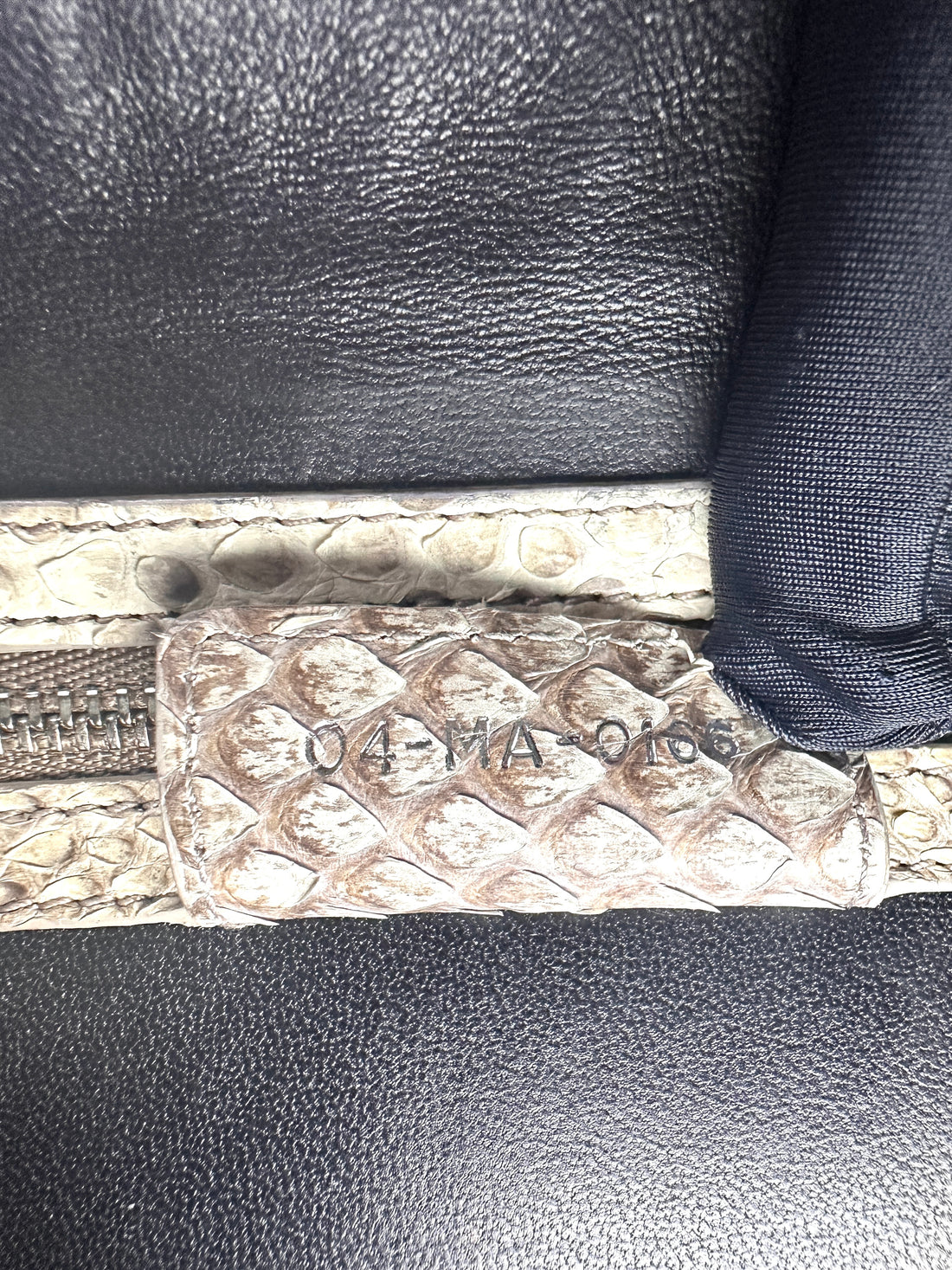 Christian Dior Lady Dior Beige/Black Exotic Python Snakeskin Handle Bag  IRIS147