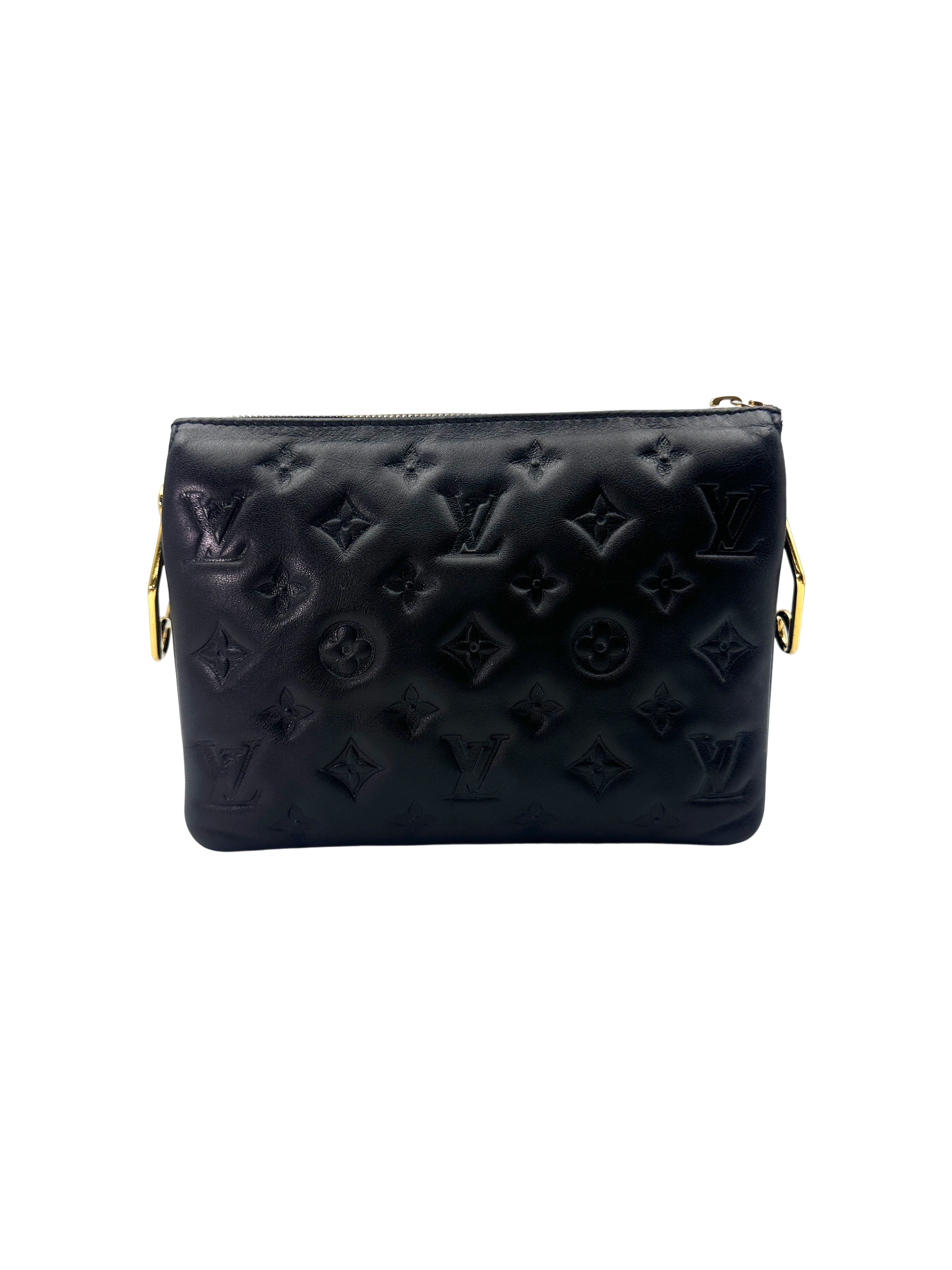 Louis Vuitton Coussin BB black Monogram Embossed Leather Shoulder Bag LV2407