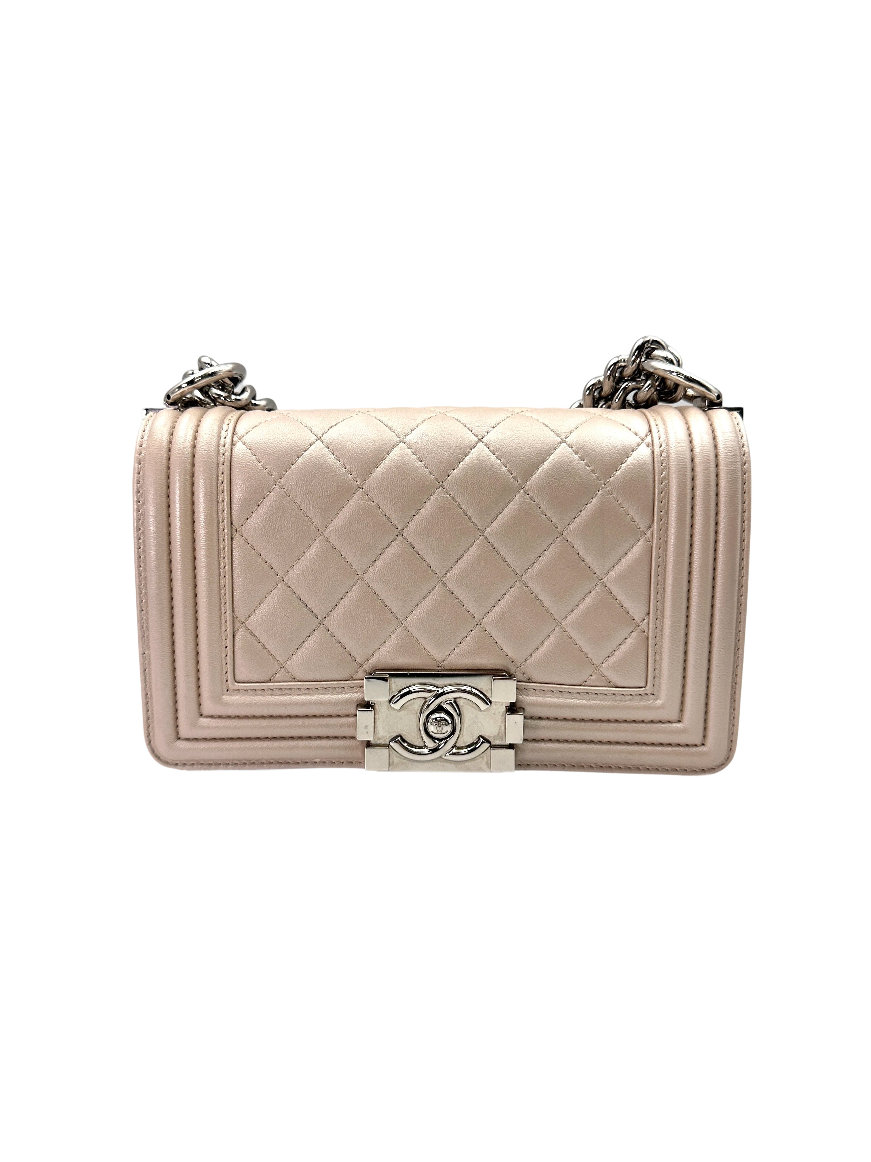 Chanel LeBoy Pink Quilted Leather Small Size Flap Bag With Aged Silver Buckle(16***67) CC1736