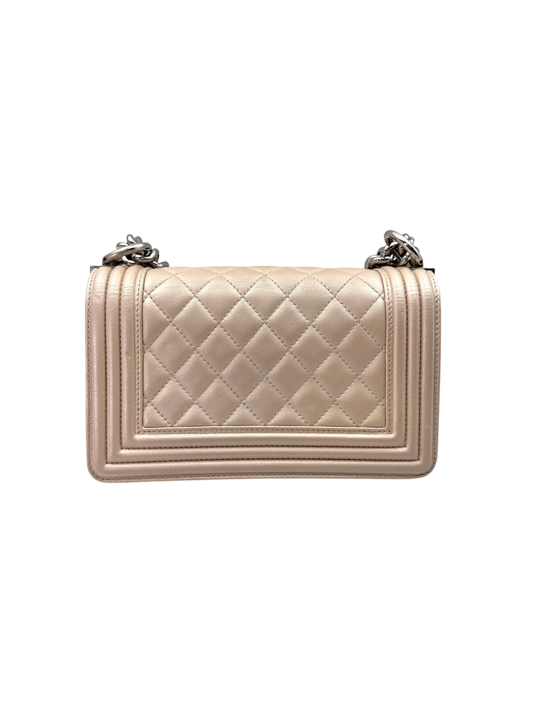 Chanel LeBoy Pink Quilted Leather Small Size Flap Bag With Aged Silver Buckle(16***67) CC1736