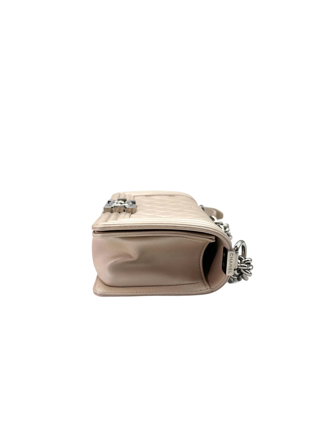 Chanel LeBoy Pink Quilted Leather Small Size Flap Bag With Aged Silver Buckle(16***67) CC1736