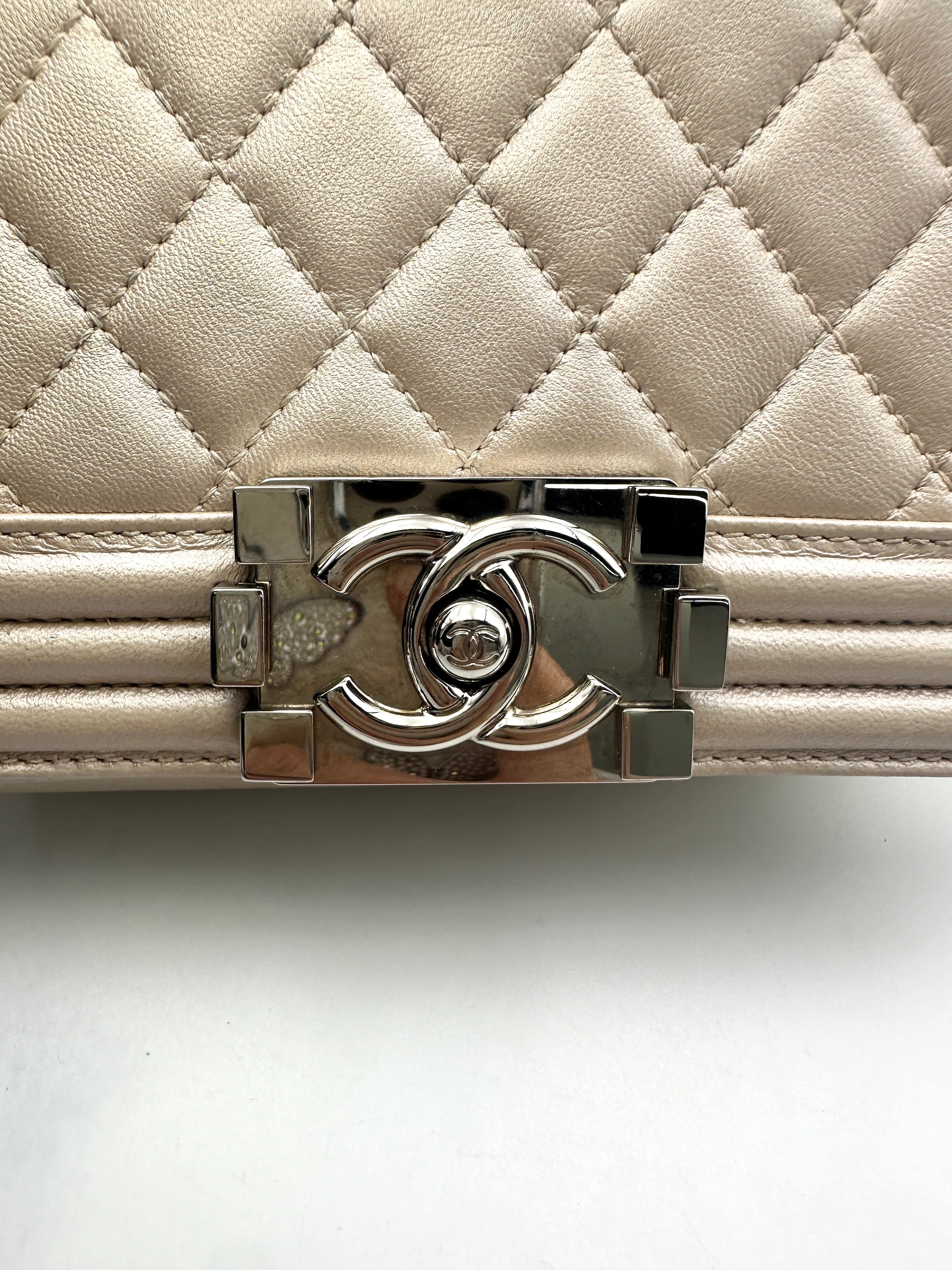 Chanel LeBoy Pink Quilted Leather Small Size Flap Bag With Aged Silver Buckle(16***67) CC1736