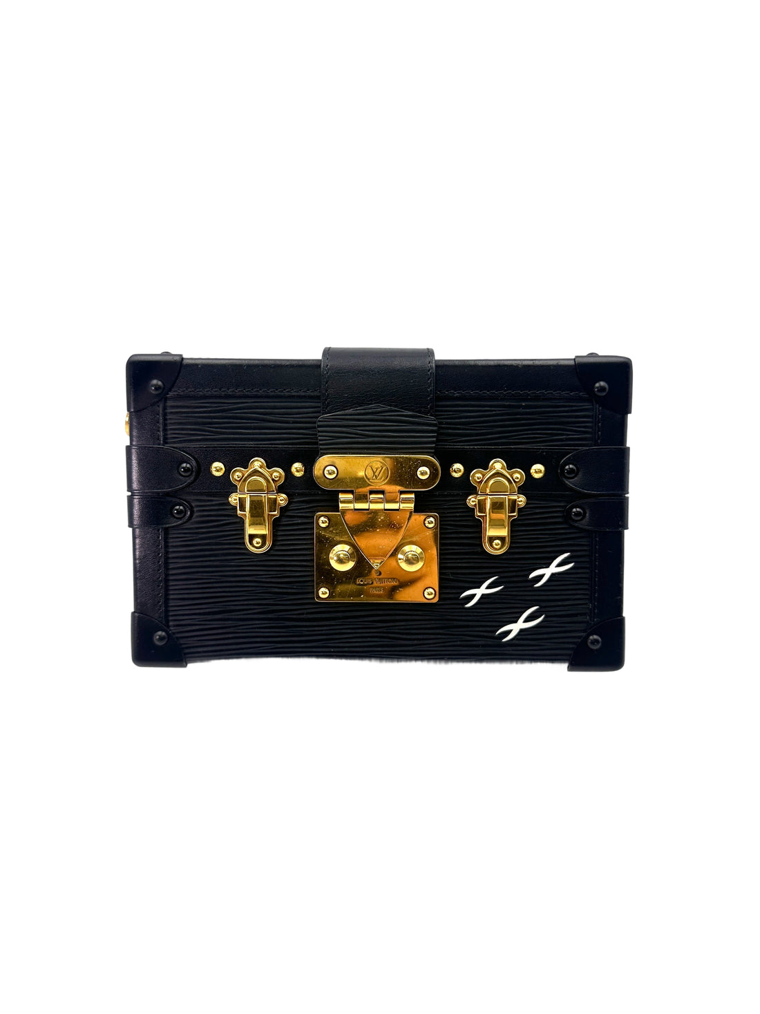 Louis Vuitton Petite Malle Black Epi Leather Shoulder Bag With Gold Hardware LV2411