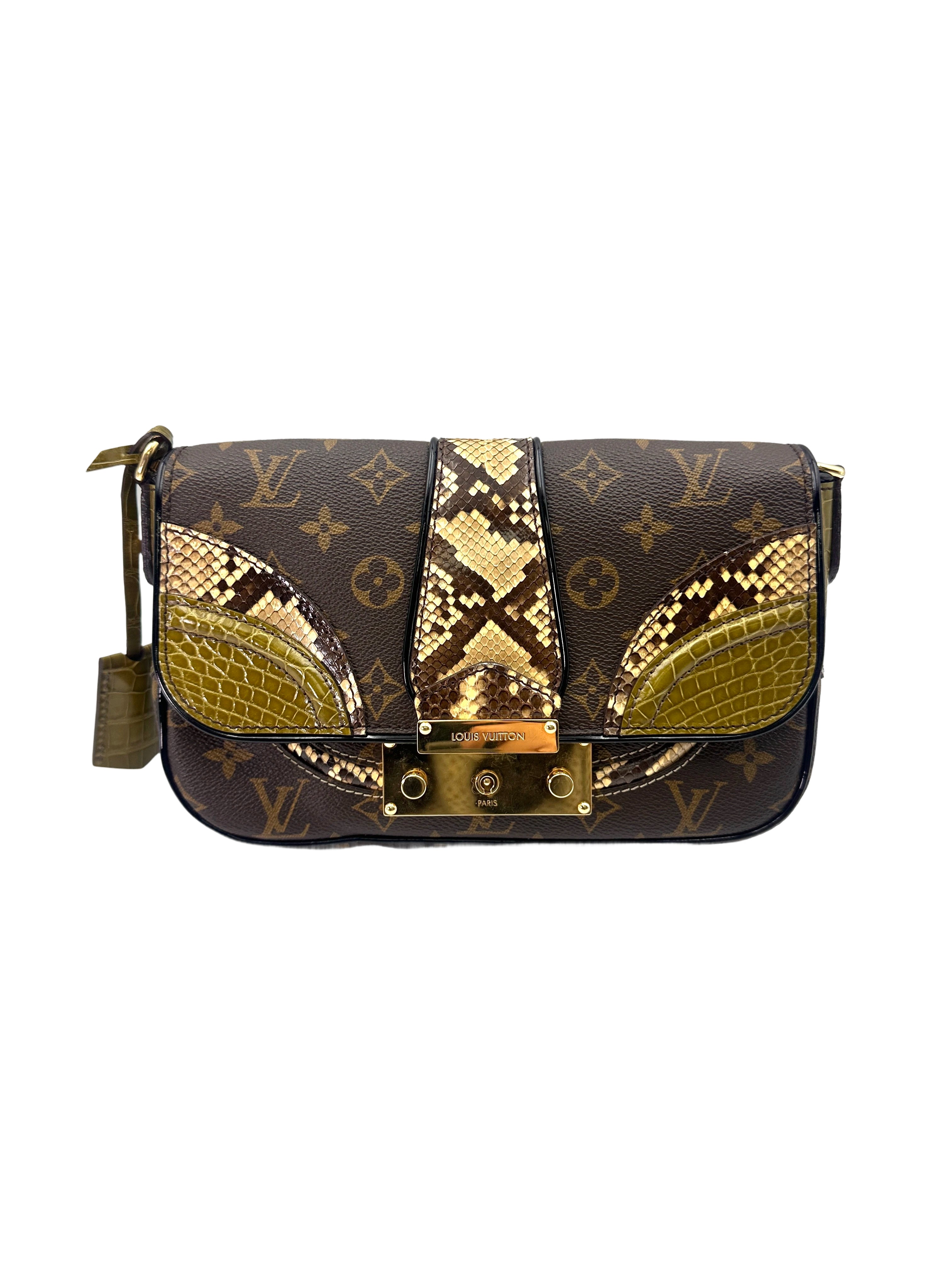 Louis Vuitton Monogram Canvas/Python/Alligator Shoulder Bag IRIS148