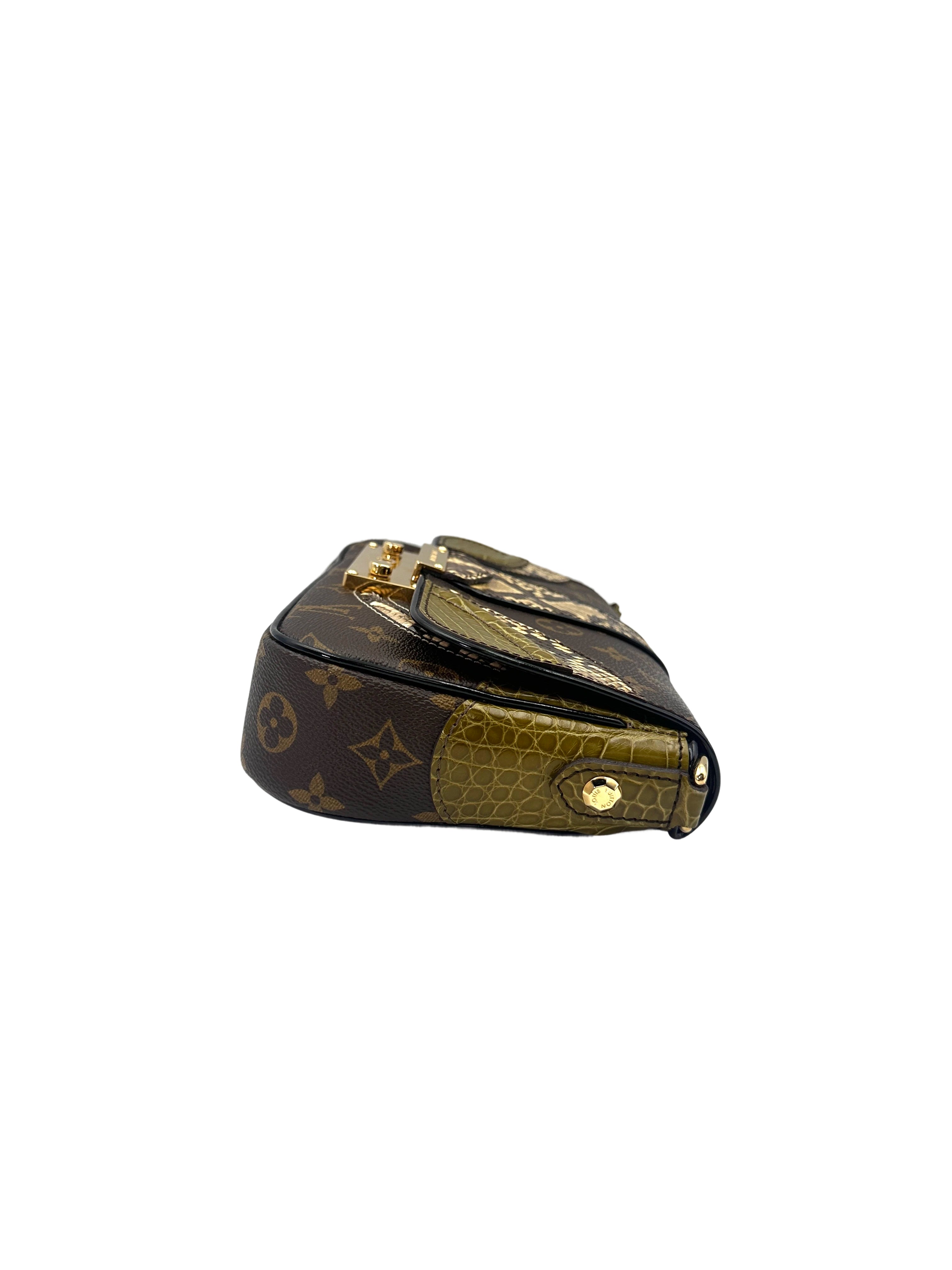 Louis Vuitton Monogram Canvas/Python/Alligator Shoulder Bag IRIS148