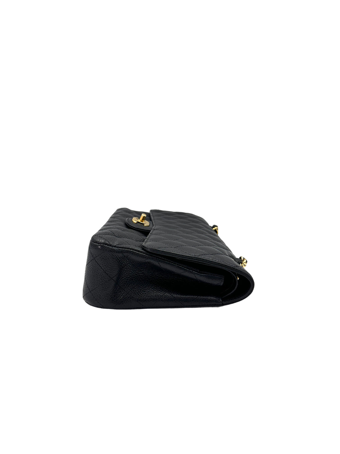 Chanel Classic Flap Black Quilted Calfskin Medium Size Shoulder Bag With Gold Hardware(18***62) CC1740