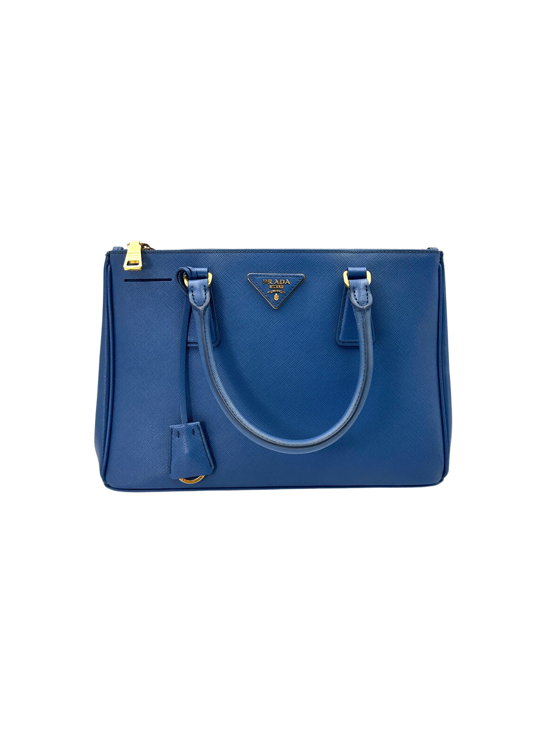 Prada Galleria Blue Saffiano Leather Medium Size Handle Bag PR255