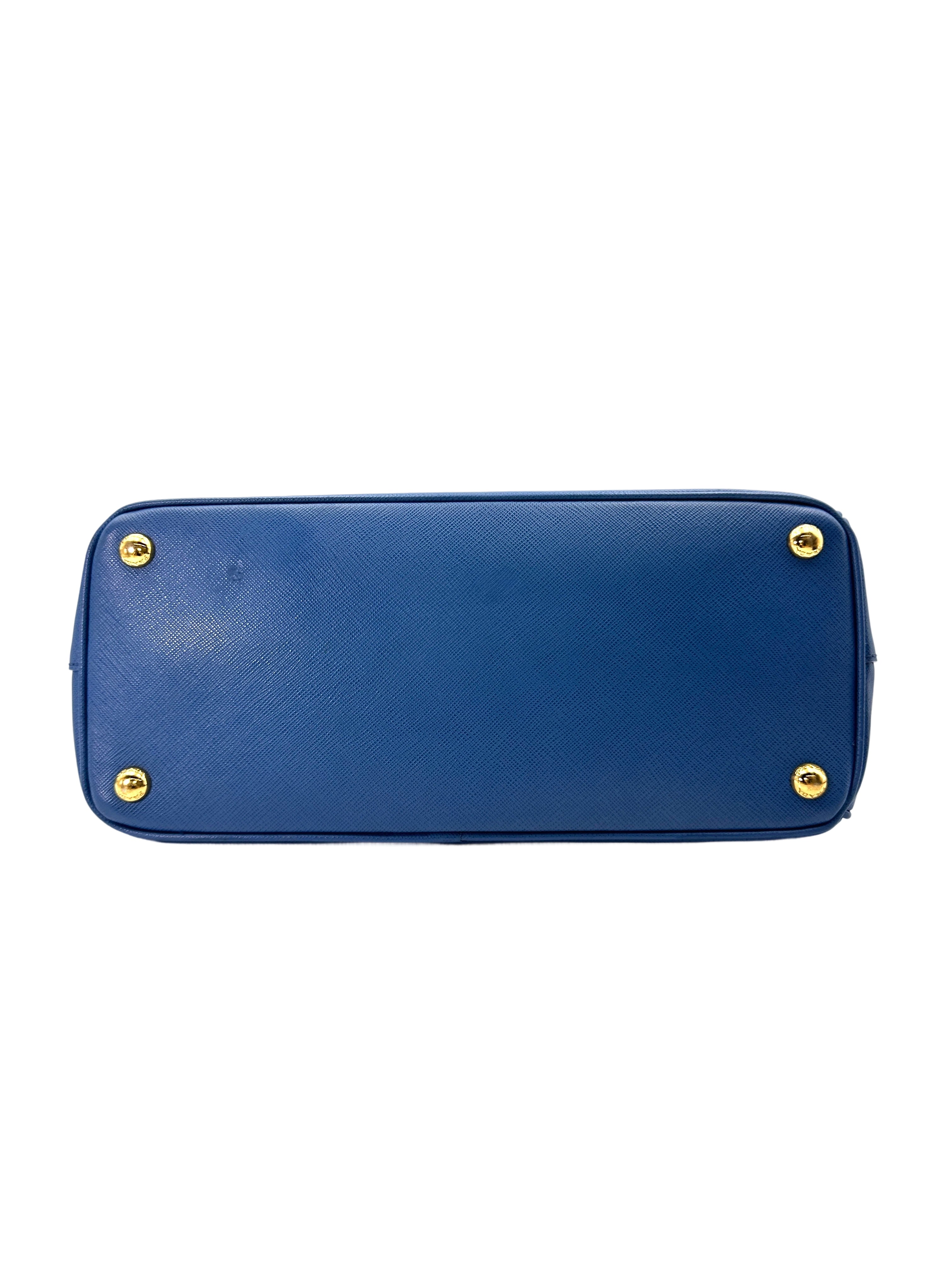 Prada Galleria Blue Saffiano Leather Medium Size Handle Bag PR255