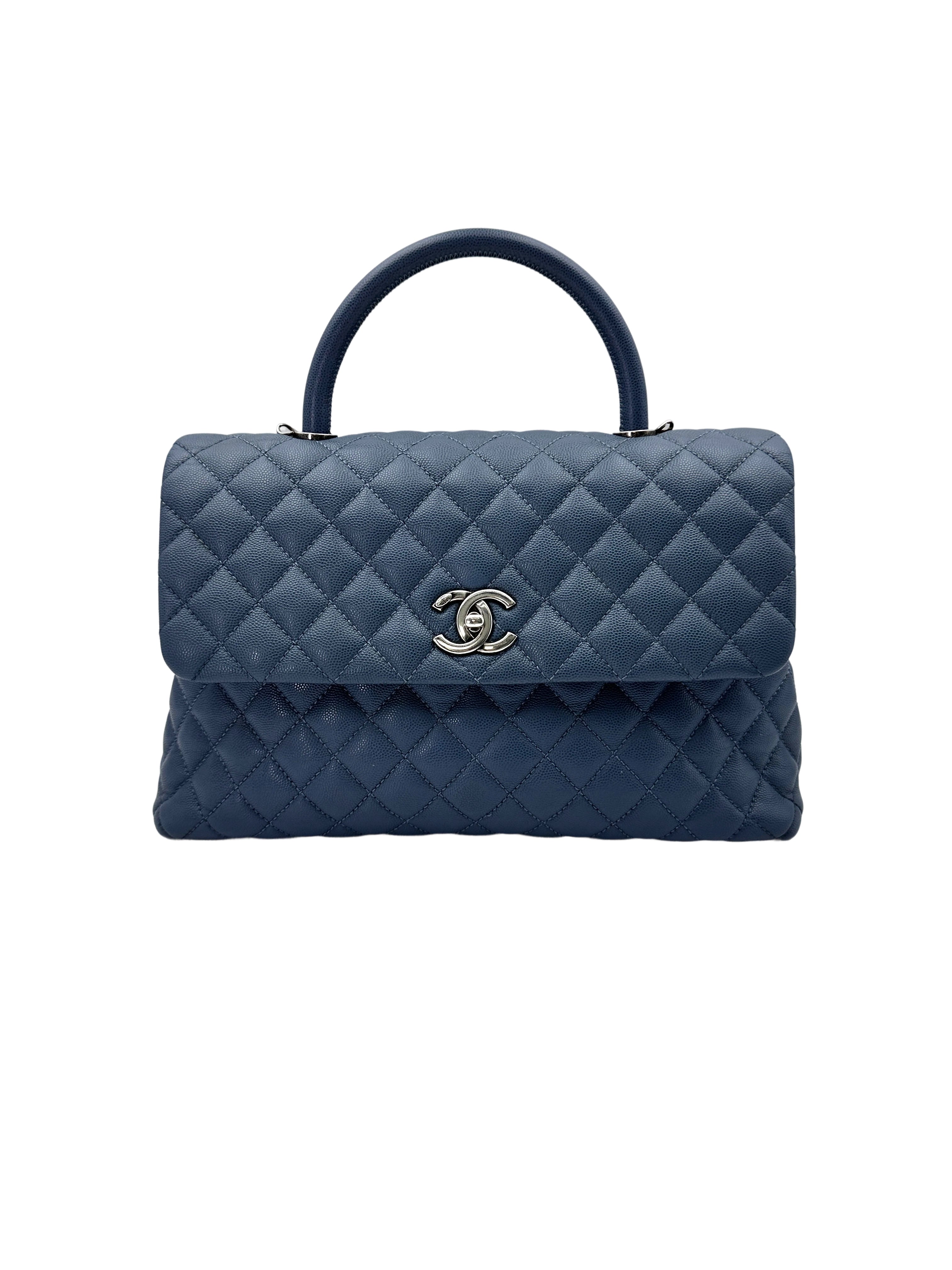 Chanel CoCo Handle Navy Quilted Calfskin Large Size Shoulder Bag(23***80) CC1742