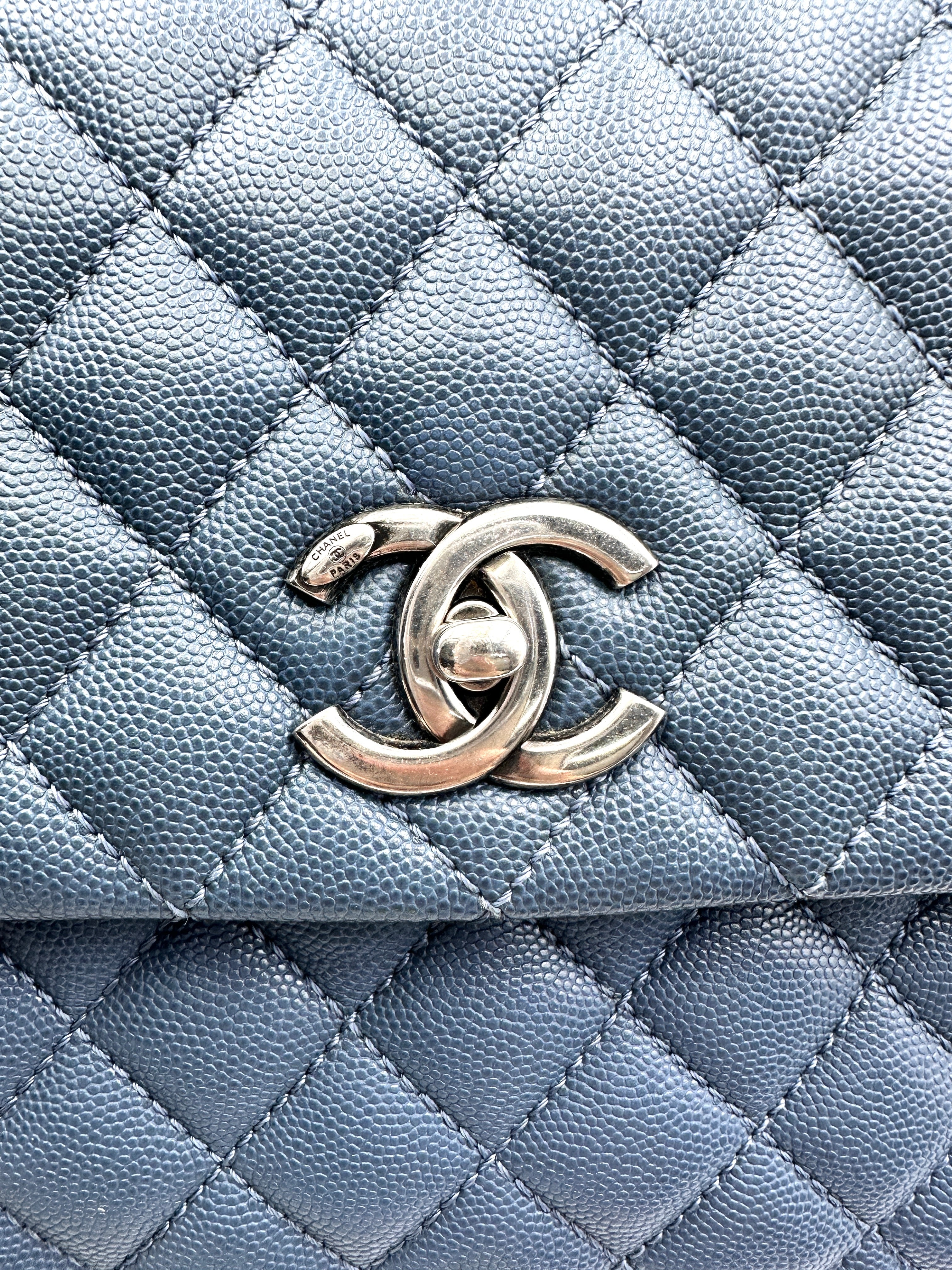 Chanel CoCo Handle Navy Quilted Calfskin Large Size Shoulder Bag(23***80) CC1742