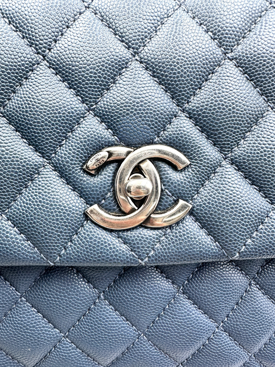 Chanel CoCo Handle Navy Quilted Calfskin Large Size Shoulder Bag(23***80) CC1742