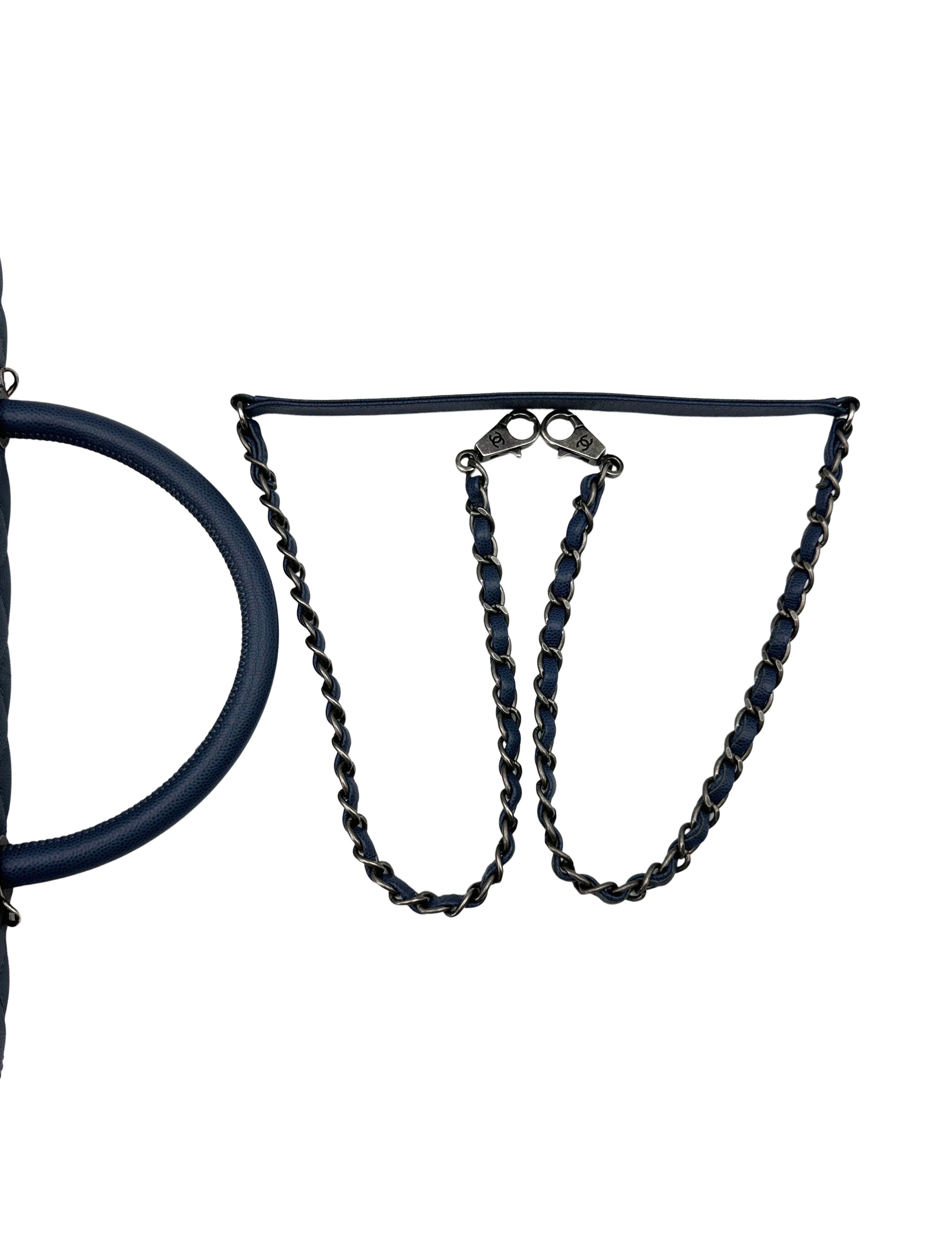 Chanel CoCo Handle Navy Quilted Calfskin Large Size Shoulder Bag(23***80) CC1742