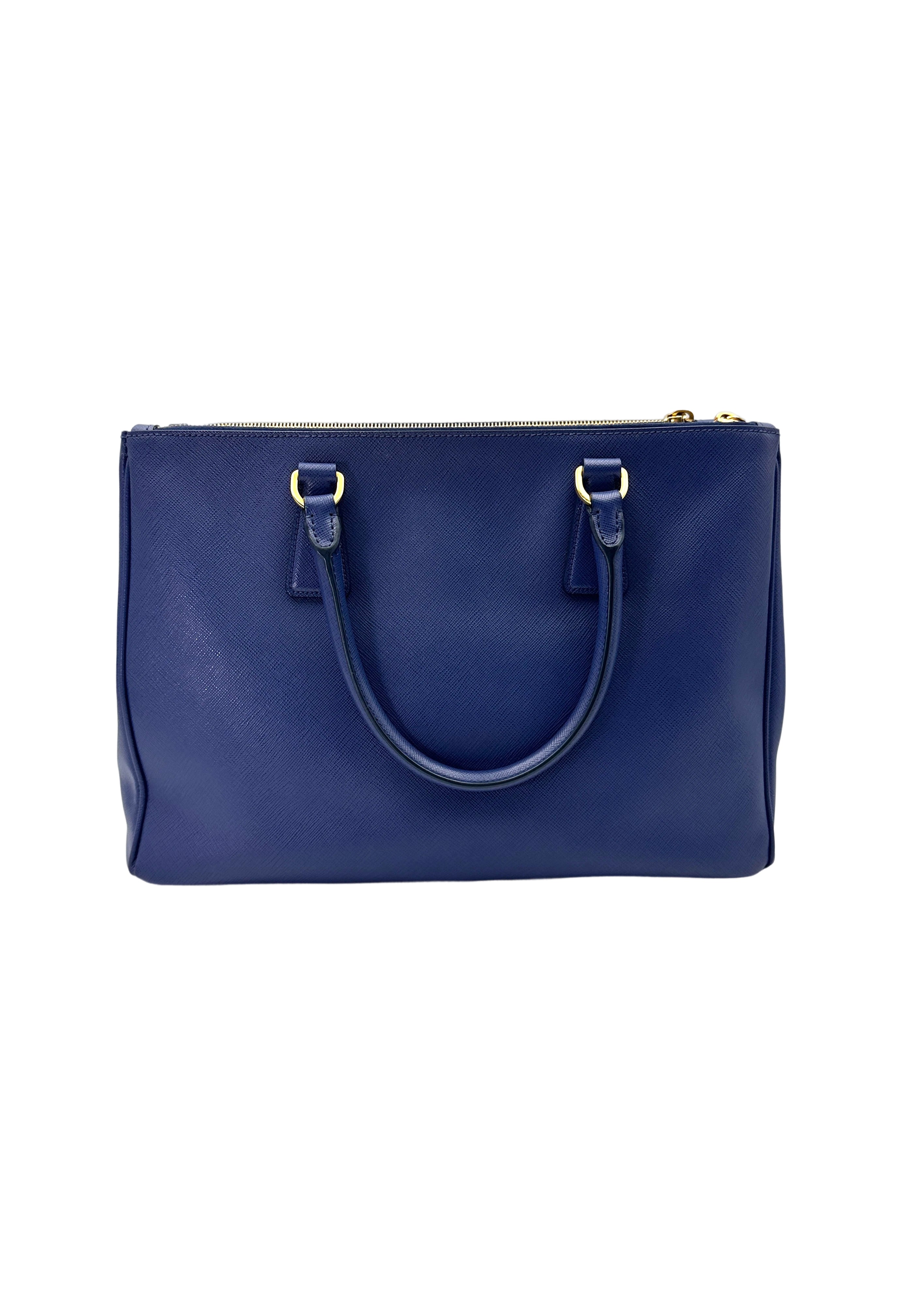 Prada Galleria Navy Saffiano Leather Large Size Handle Bag PR256