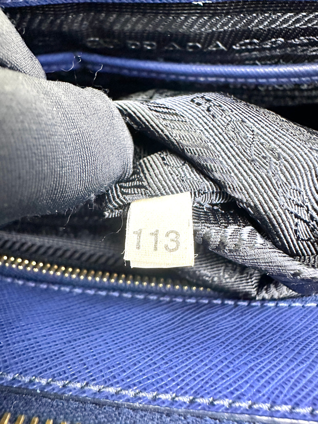 Prada Galleria Navy Saffiano Leather Large Size Handle Bag PR256
