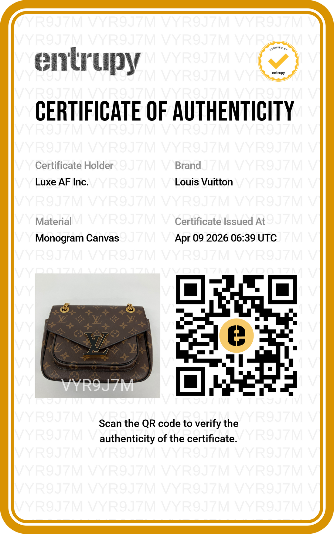Louis Vuitton Passy Monogram Canvas Chain Bag LV2410
