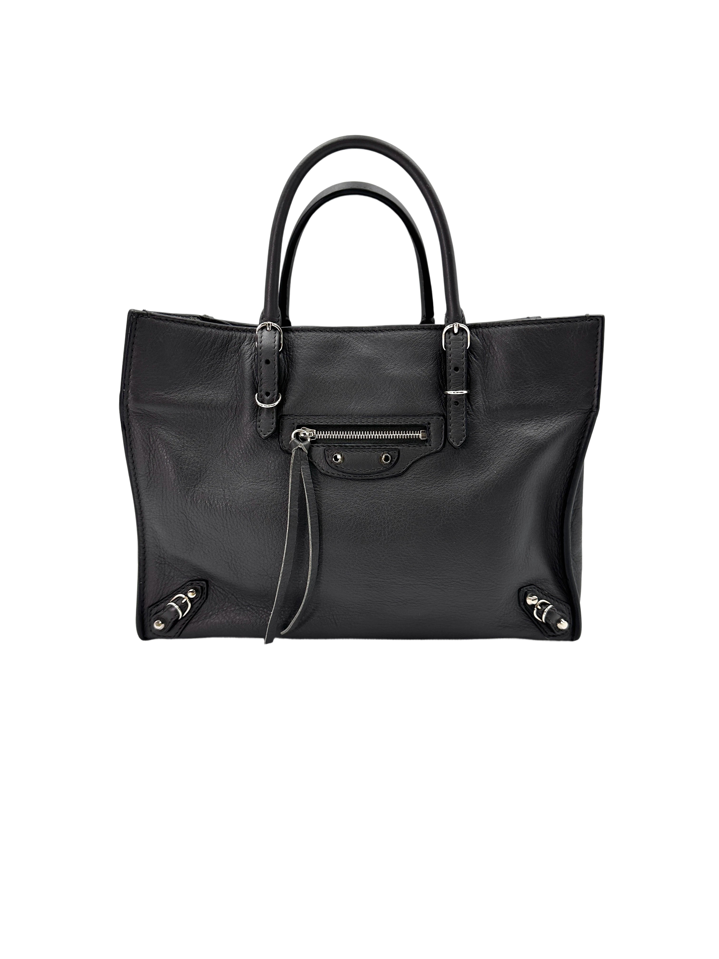 Balenciaga Papier A6 Grey Leather Handle Bag BB62