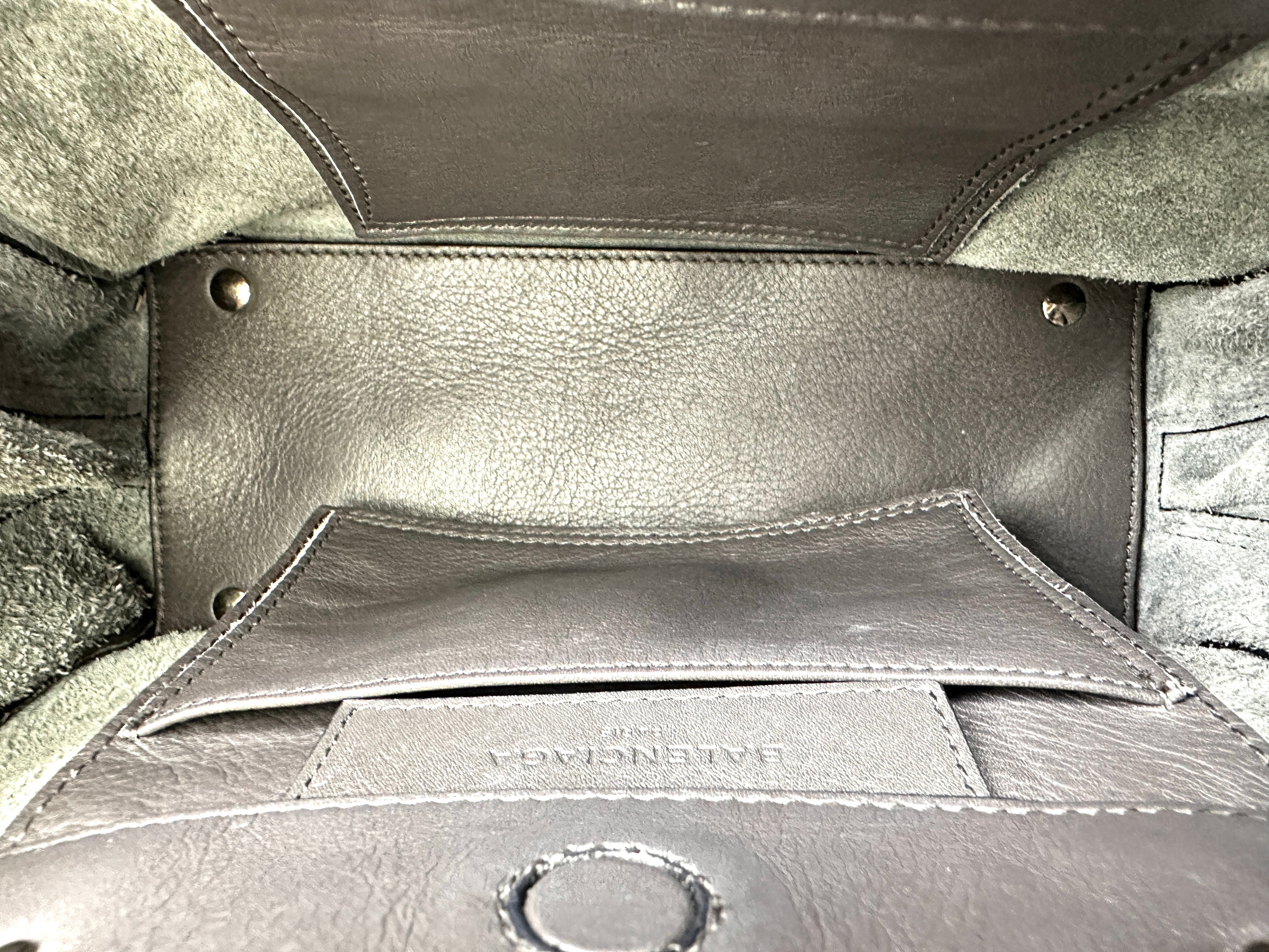 Balenciaga Papier A6 Grey Leather Handle Bag BB62