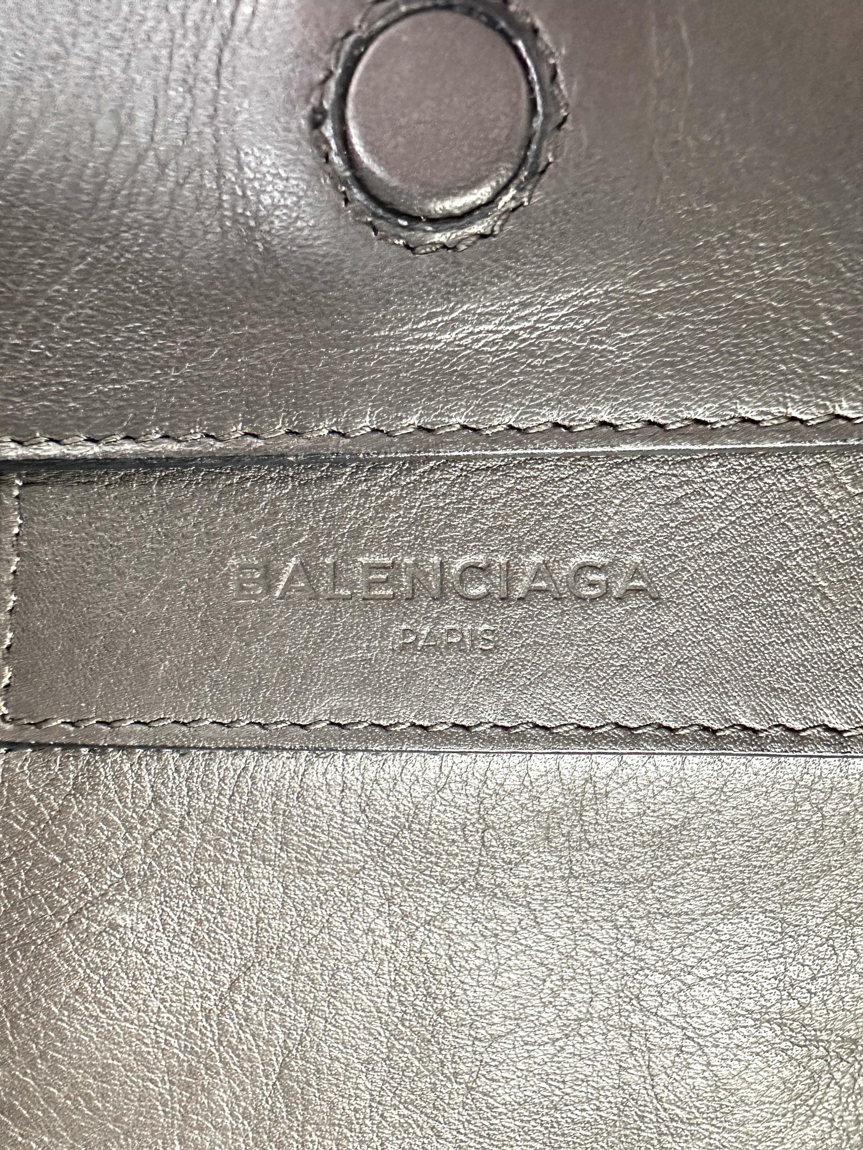 Balenciaga Papier A6 Grey Leather Handle Bag BB62