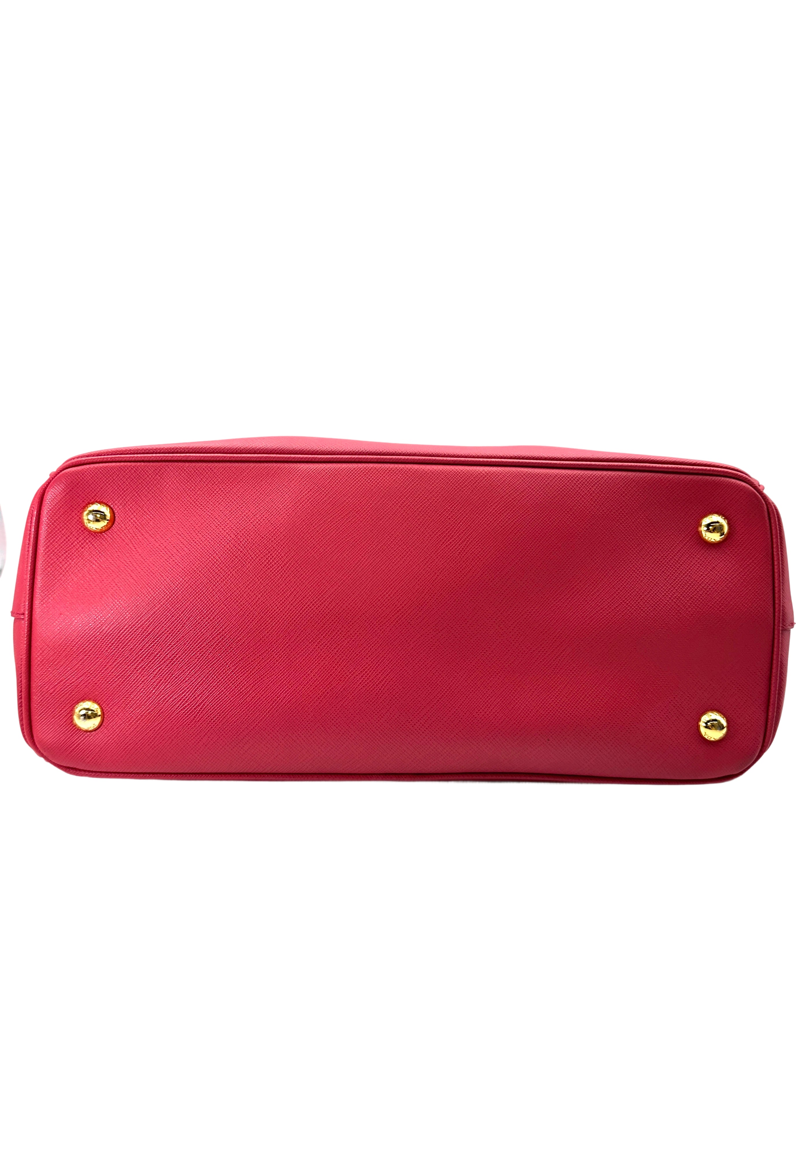 Prada Galleria Red Saffiano Lux Leather Handle Bag PR259