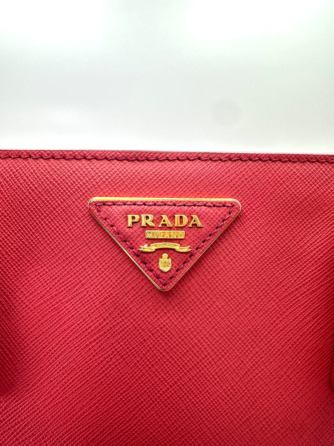 Prada Galleria Red Saffiano Lux Leather Handle Bag PR259