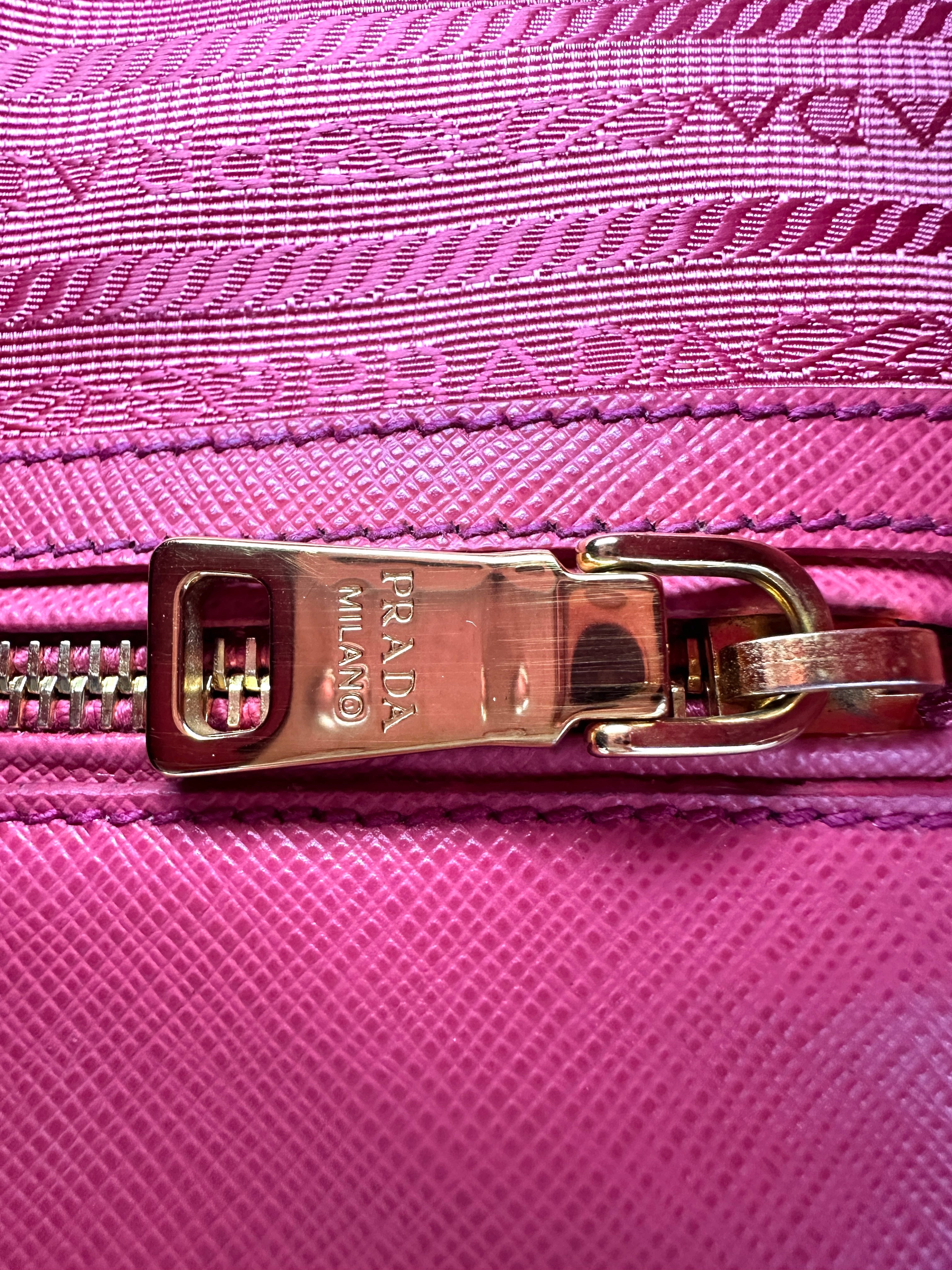 Prada Galleria Red Saffiano Lux Leather Handle Bag PR259