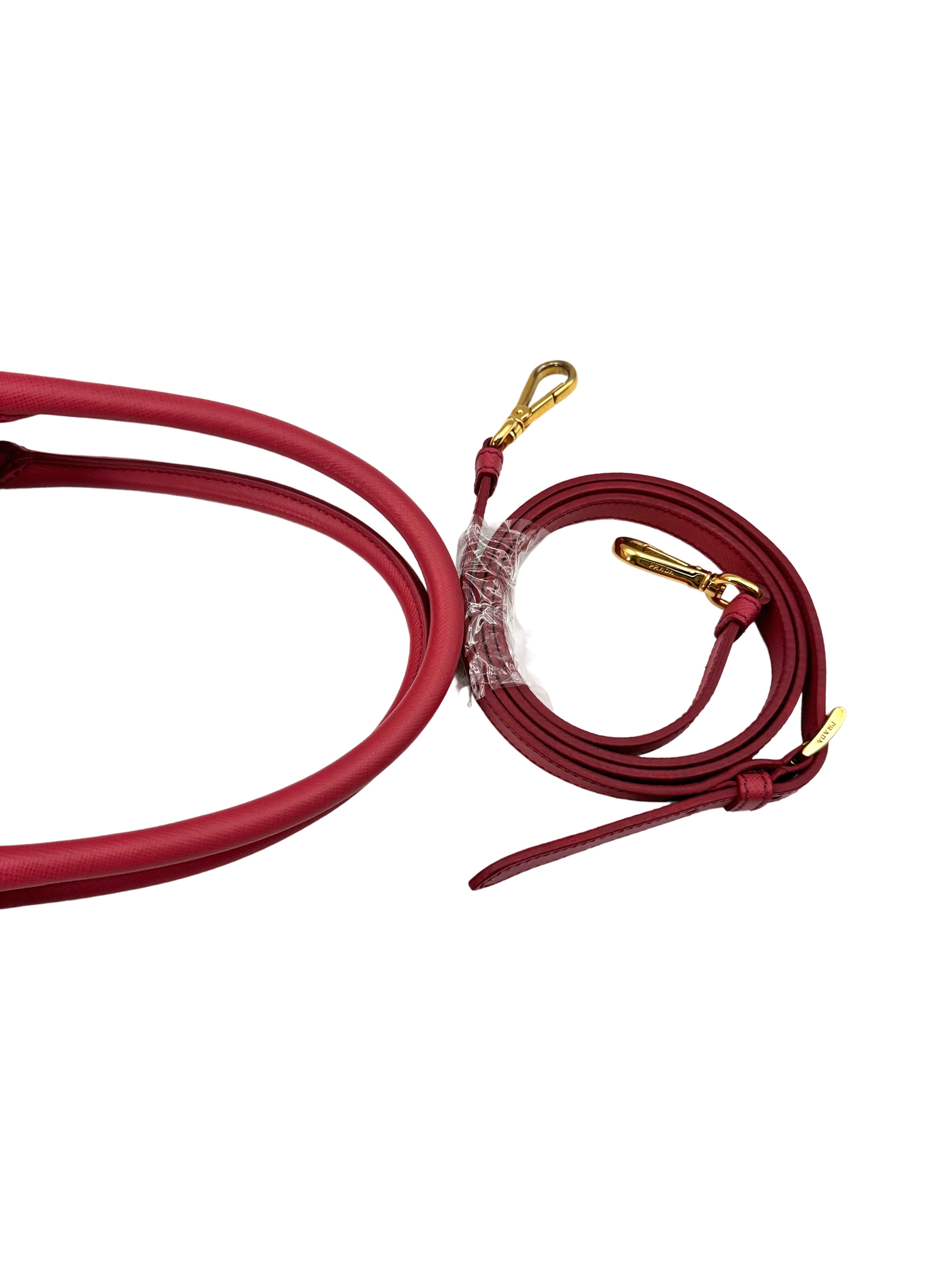 Prada Galleria Red Saffiano Lux Leather Handle Bag PR259
