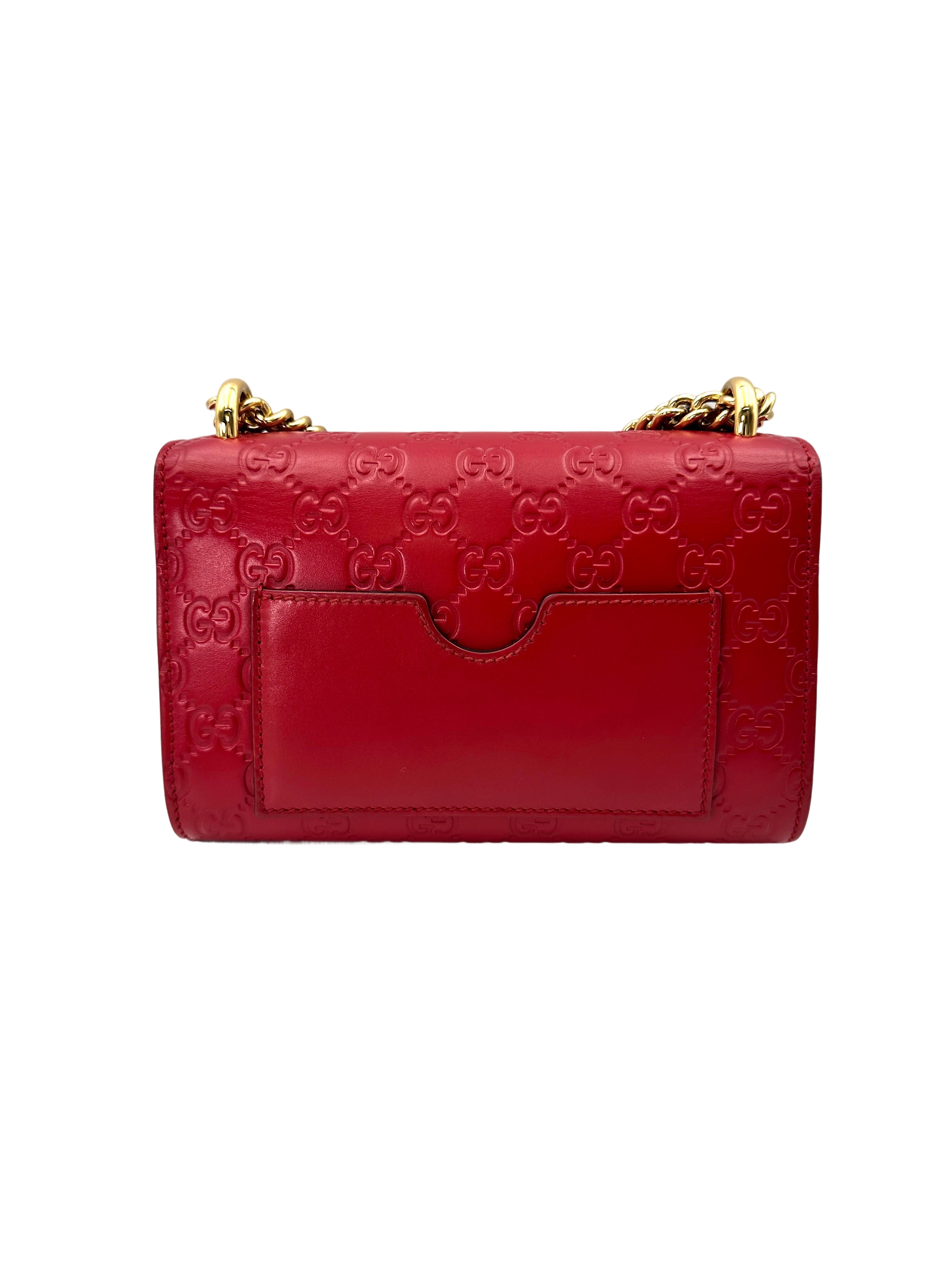 Gucci Padlock GG Guccissima Red Leather Shoulder Bag GG836