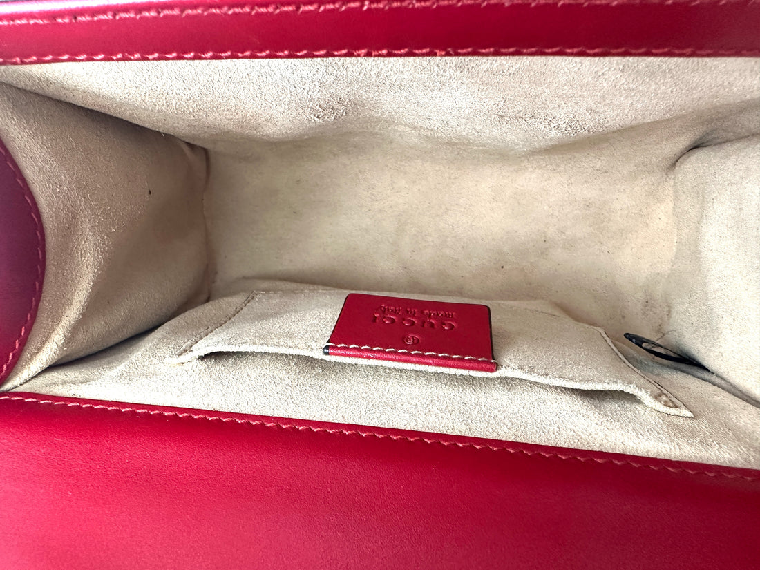 Gucci Padlock GG Guccissima Red Leather Shoulder Bag GG836