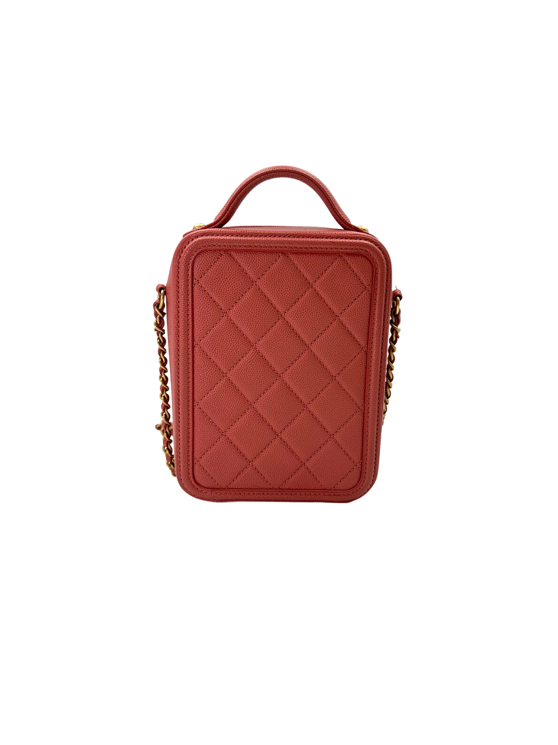 Chanel CC Filigree Pink Quilted Leather Vertical Vanity Case(28***17) CC1743