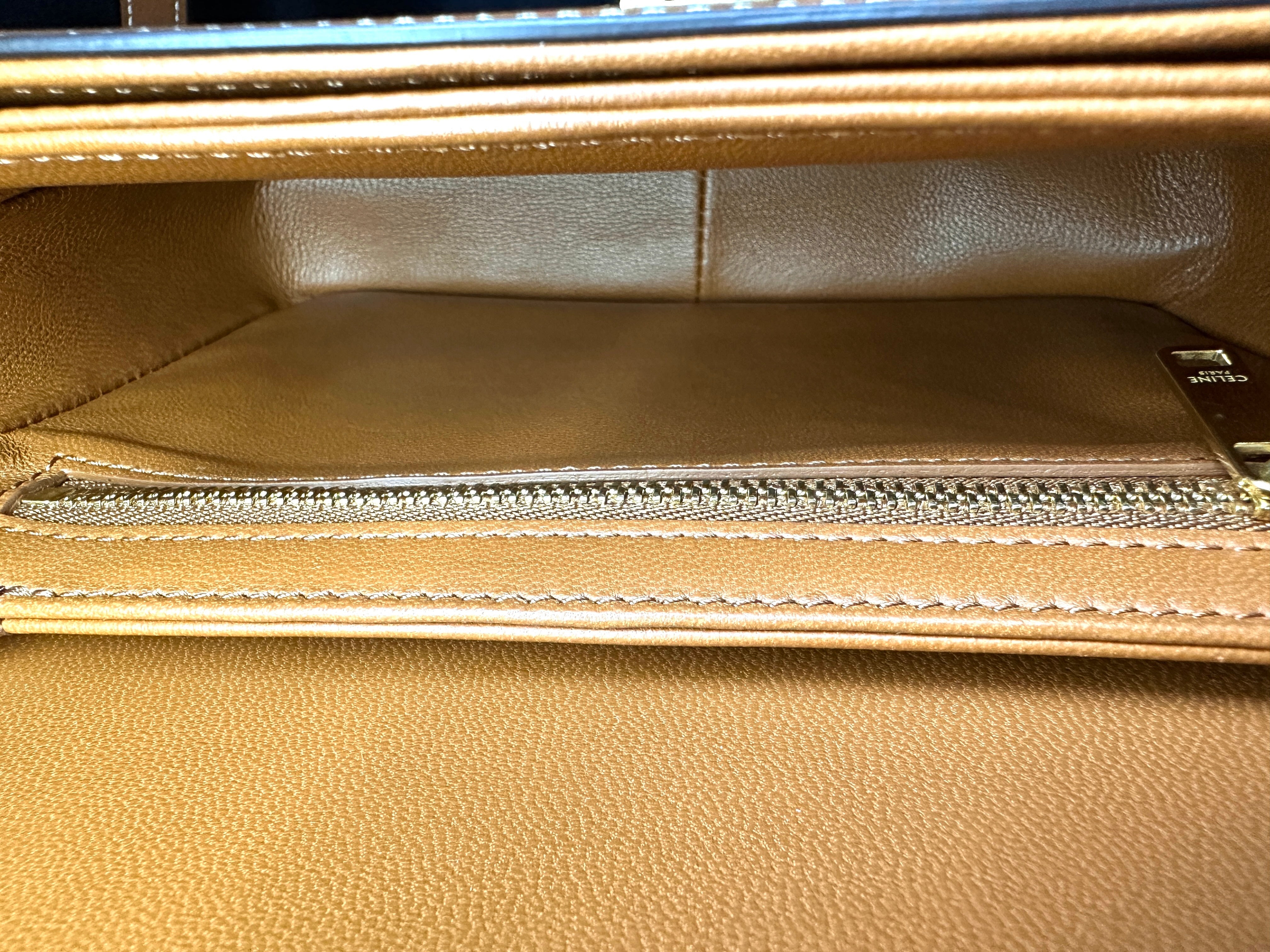 Celine Teen Triomphe Brown Triomphe Canvas Shoulder Bag CED260422