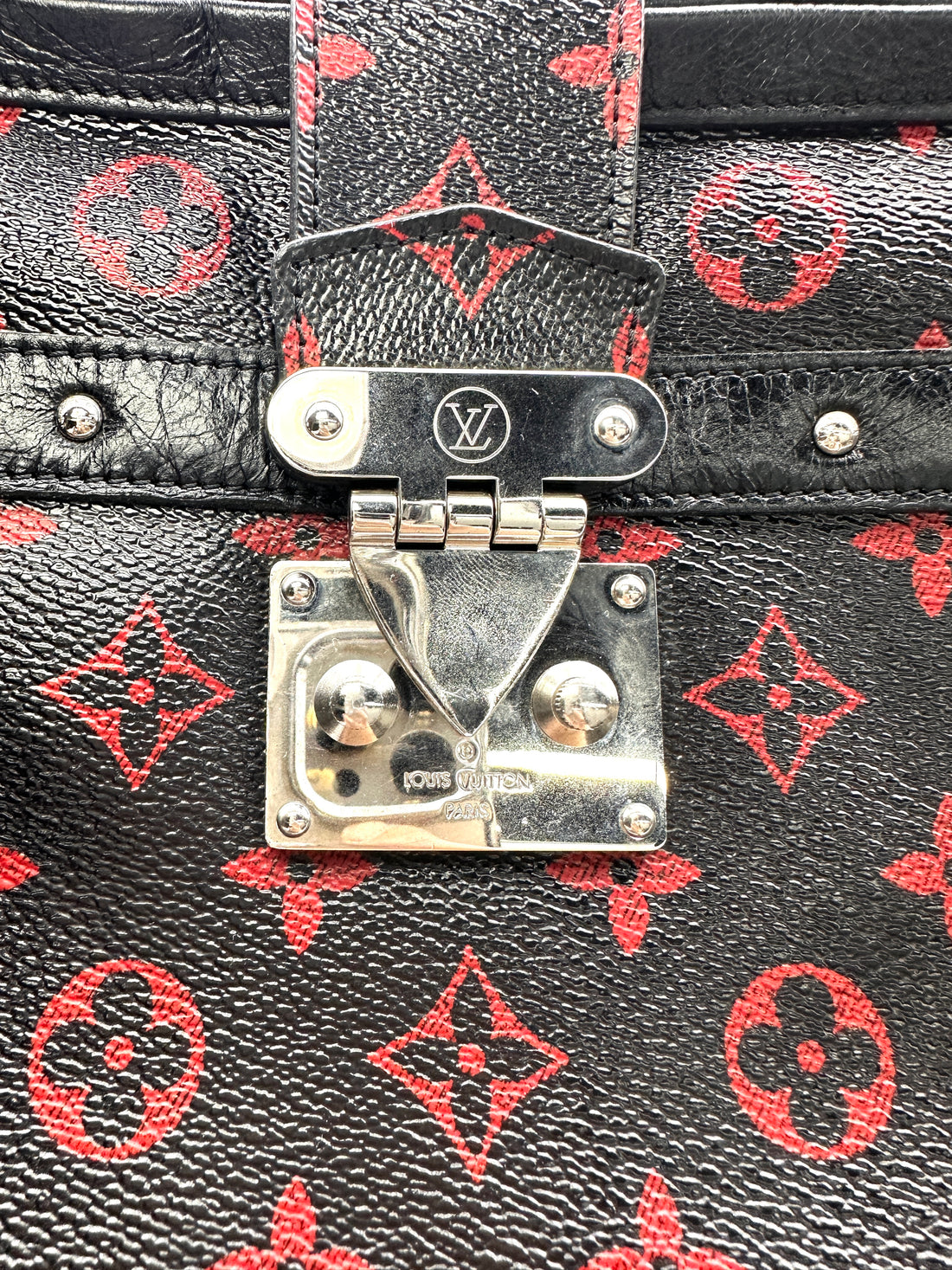 Louis Vuitton Petite Malle Black/Red Monogram Infrarouge Soft Bag LV2413
