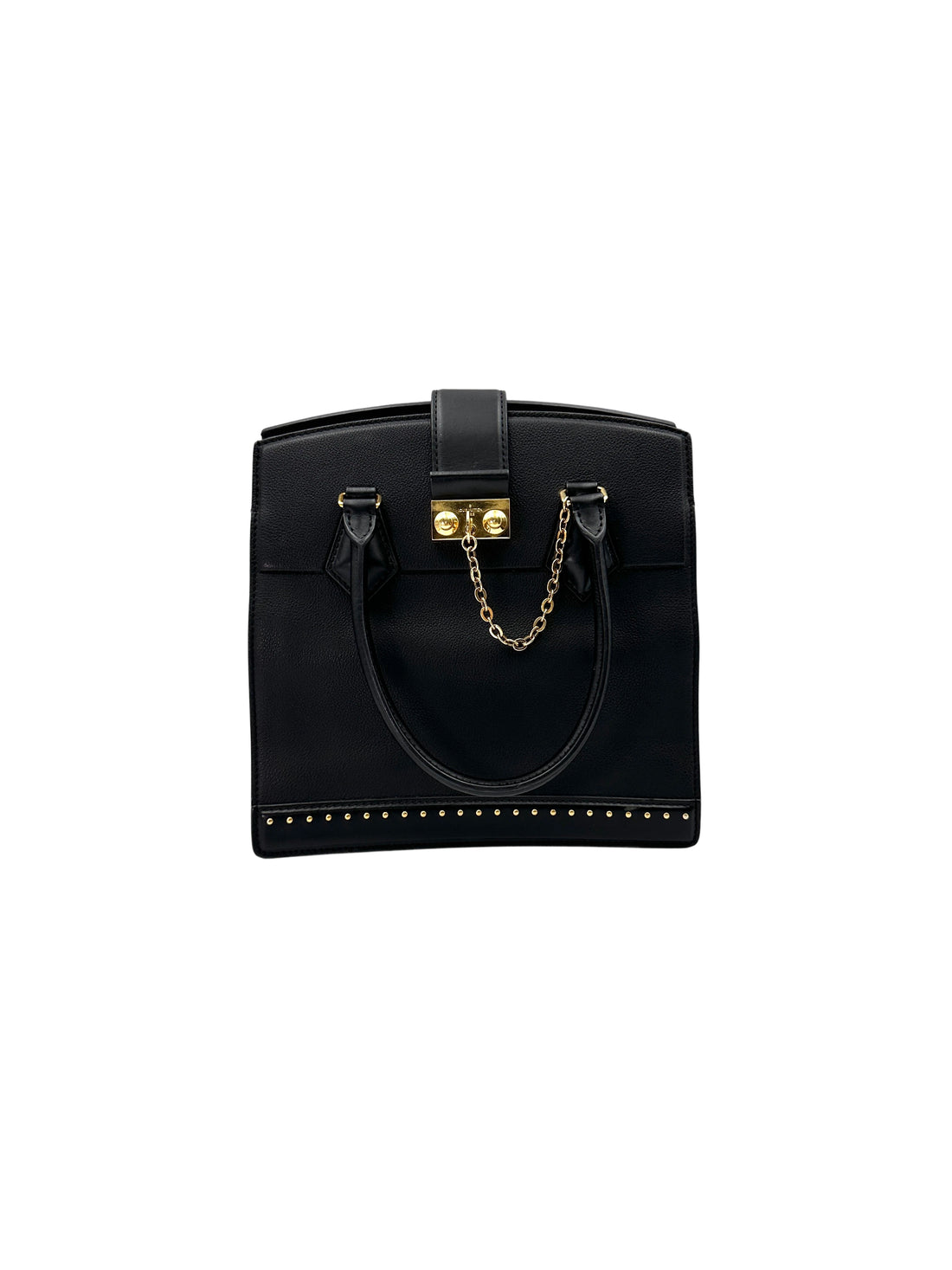 Louis Vuitton Cour Marly Black Taurillon Studded Leather Handle Bag LV2414