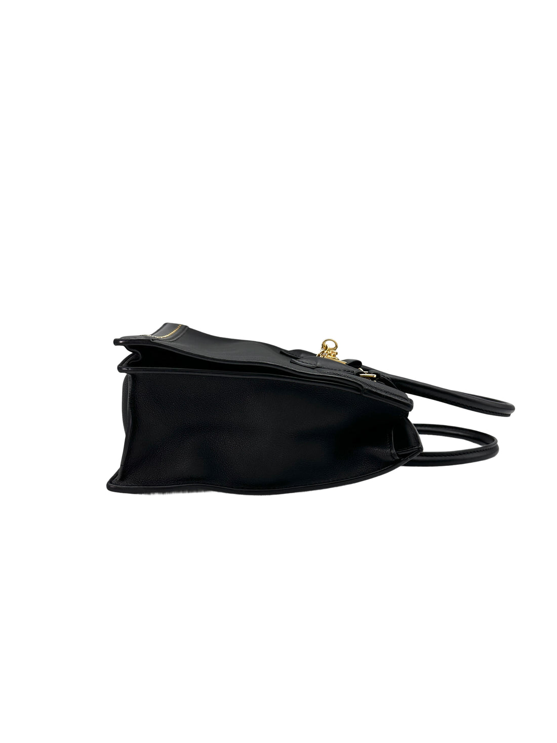 Louis Vuitton Cour Marly Black Taurillon Studded Leather Handle Bag LV2414