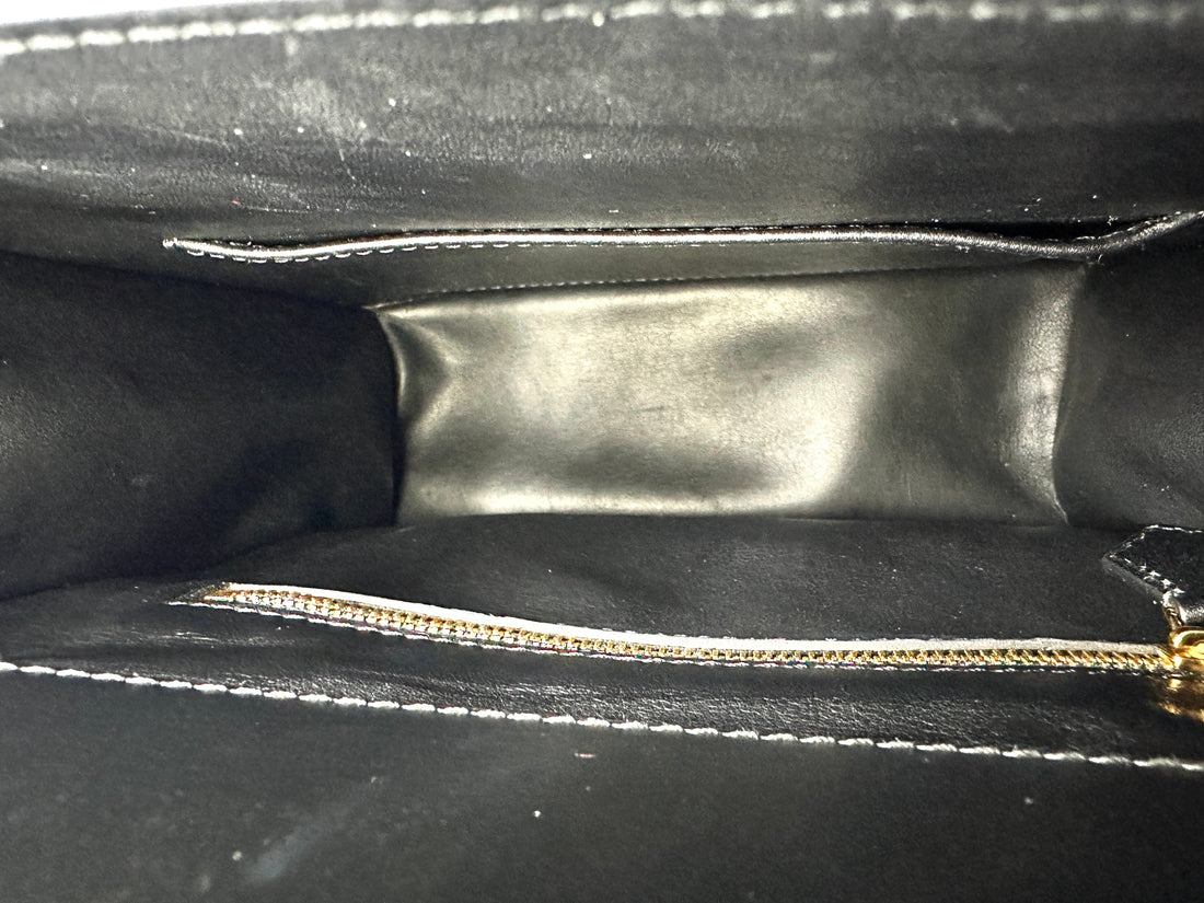 Louis Vuitton Cour Marly Black Taurillon Studded Leather Handle Bag LV2414