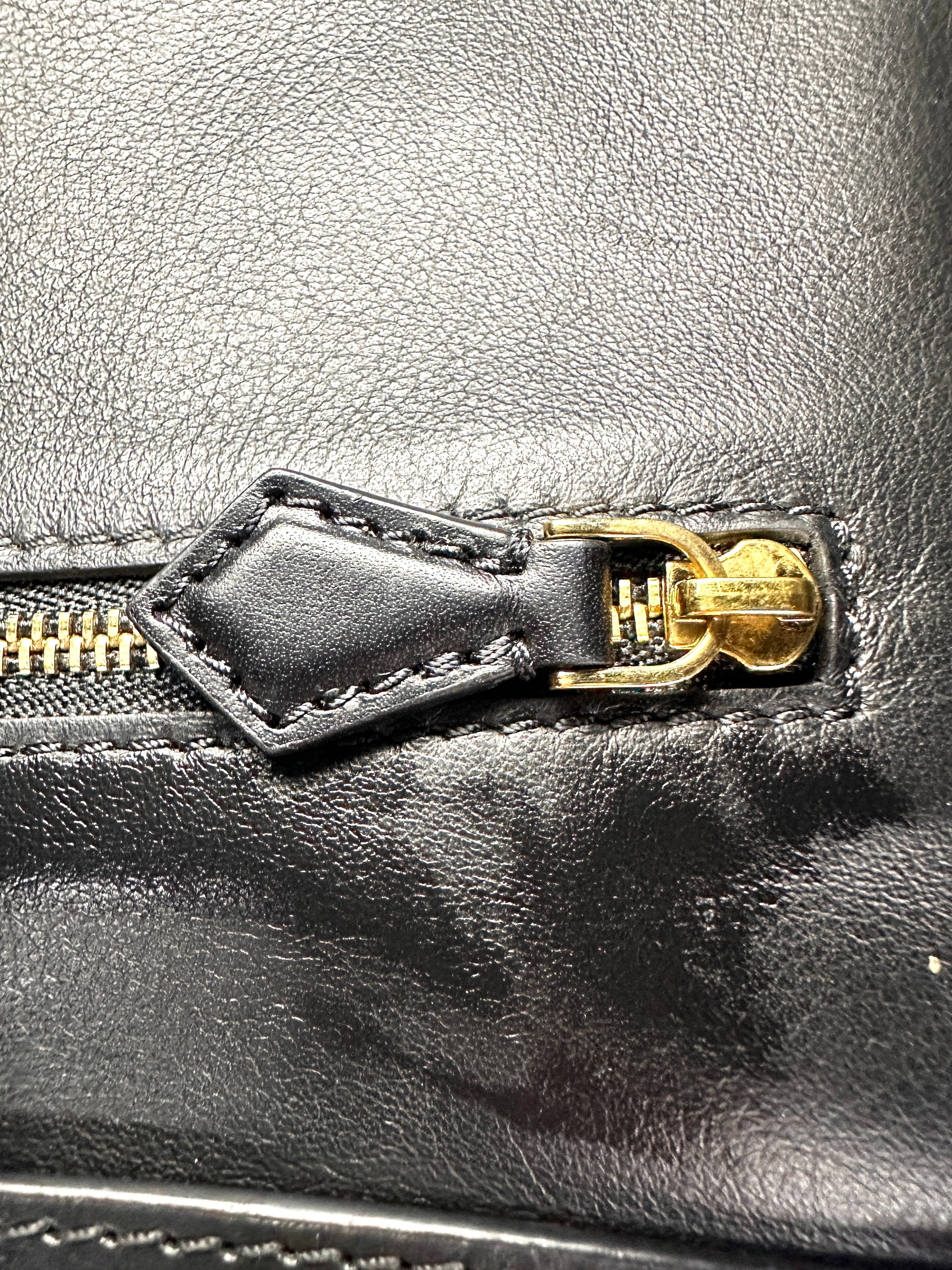 Louis Vuitton Cour Marly Black Taurillon Studded Leather Handle Bag LV2414