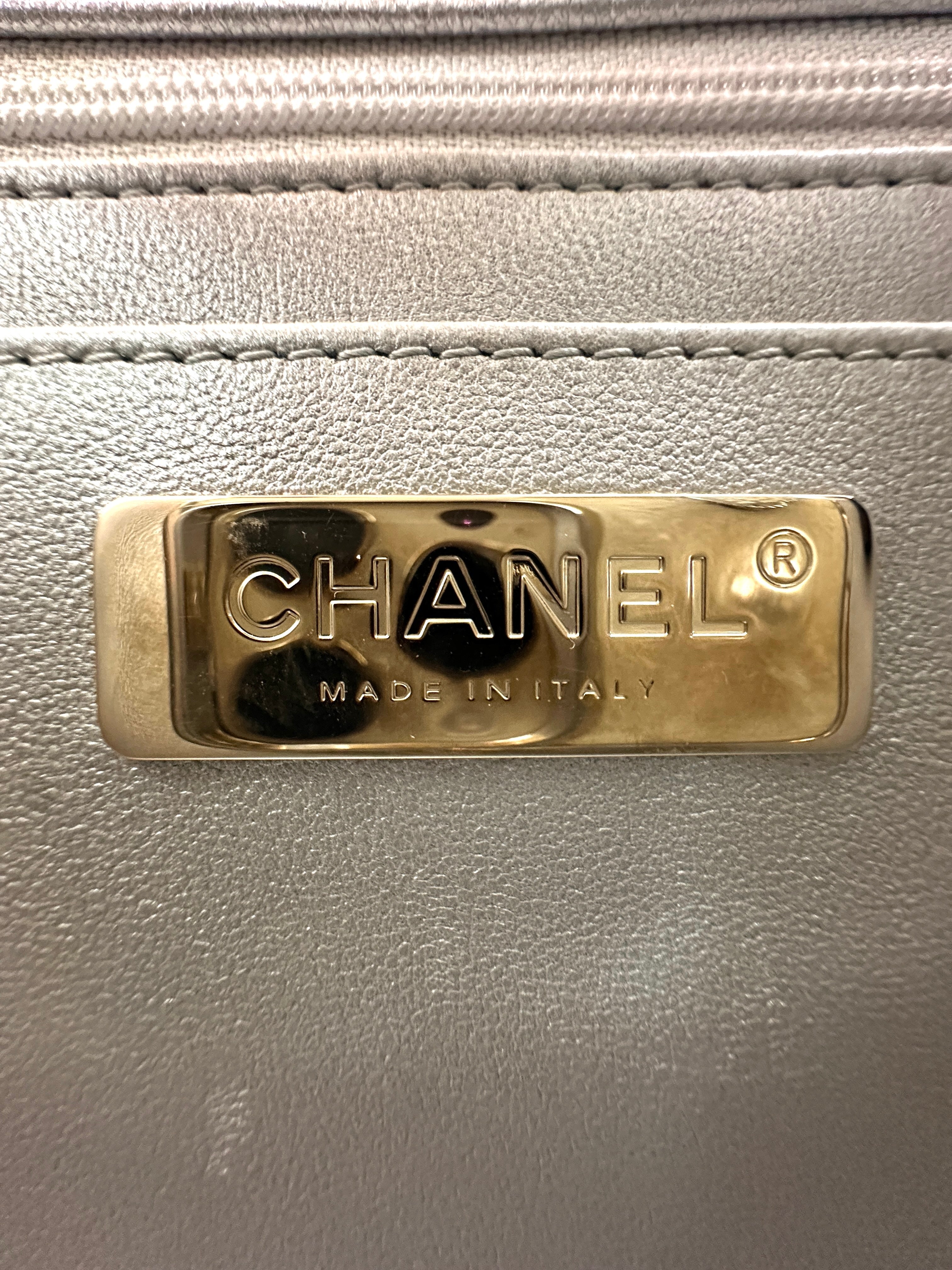 Chanel Hollywood Boulevard Flap Silver Mirror Leather Shoulder Bag With Star Coin Purse(XN***L5) CC1744