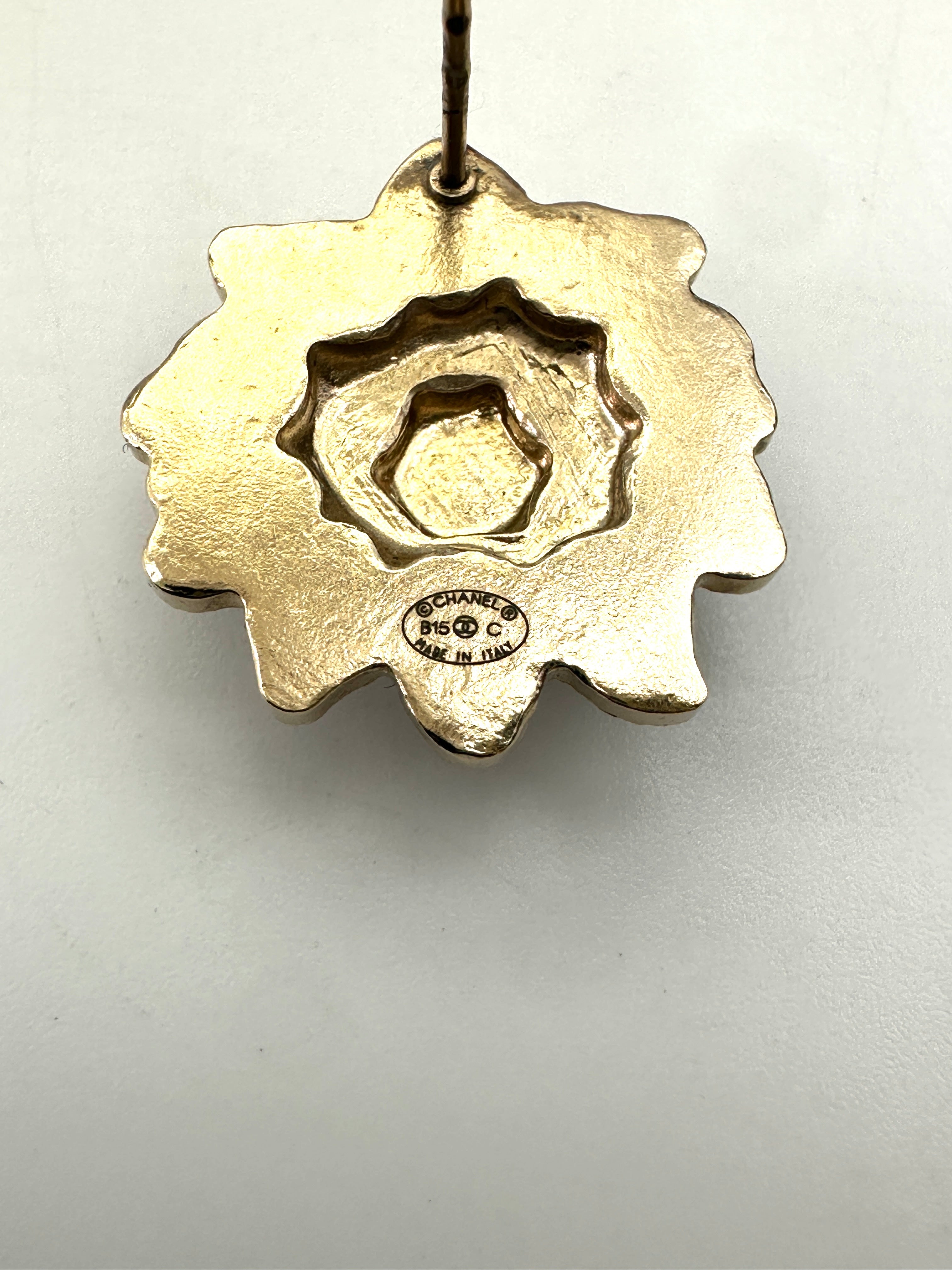 Chanel B15C Camellia Flower CC Logo Earrings CC1747