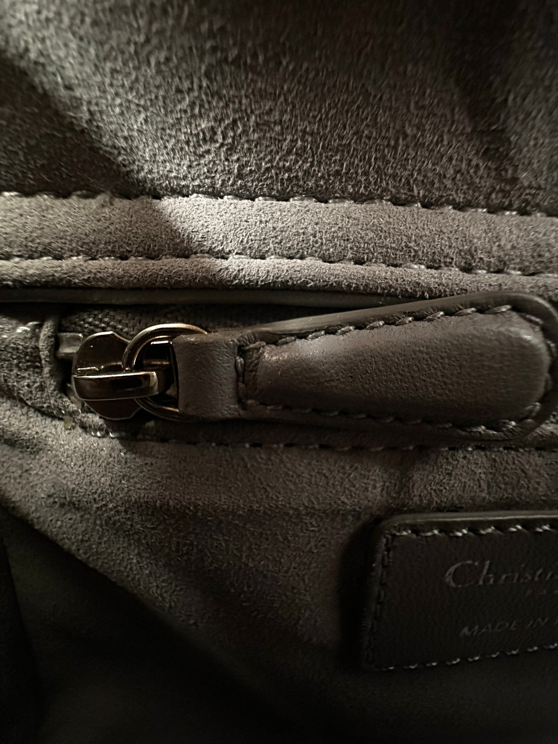 Christian Dior Lady Dior Grey Cannage Lambskin Handle Bag With Silver Charms DR665