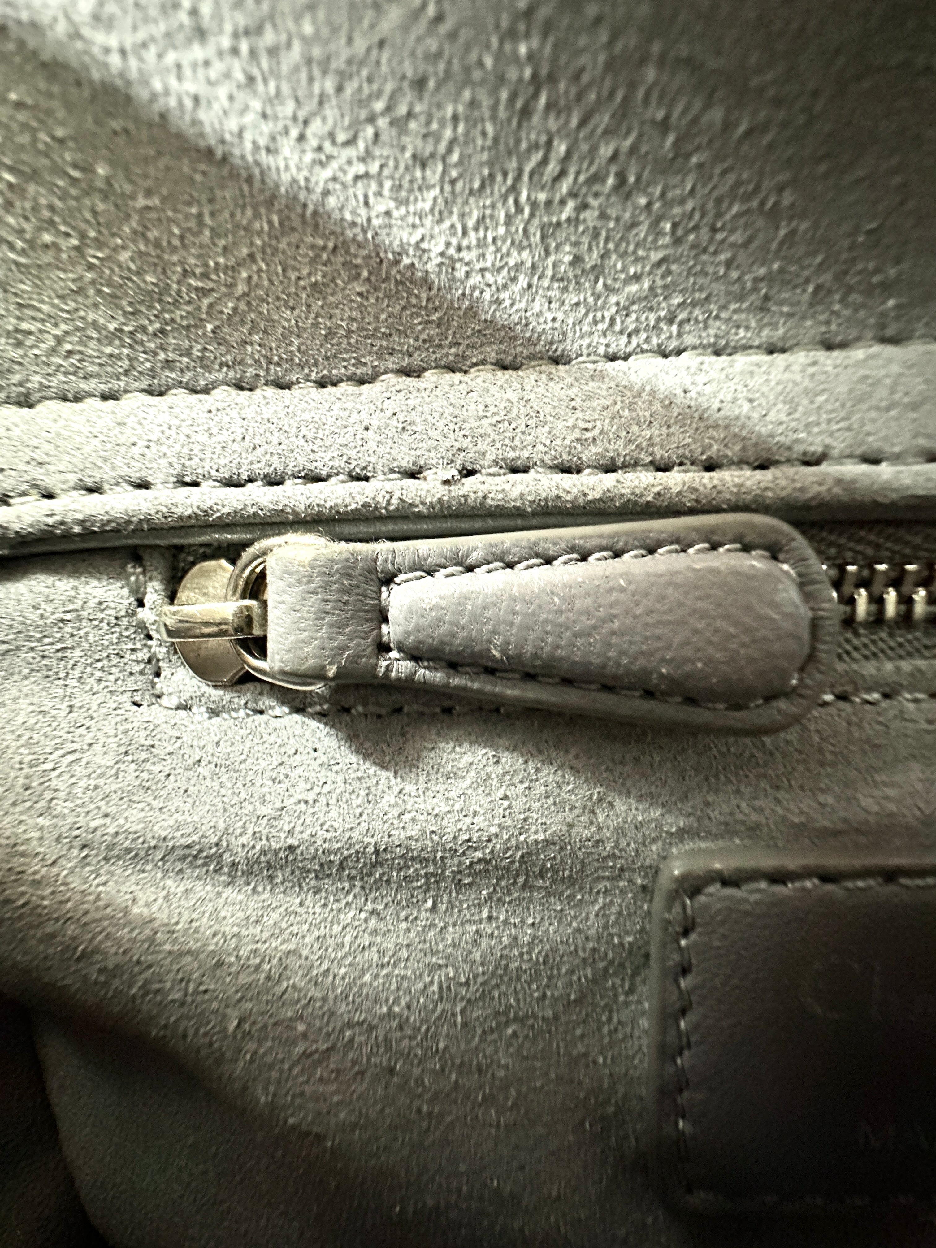 Christian Dior Lady Dior Grey Cannage Lambskin Handle Bag With Silver Charms DR661