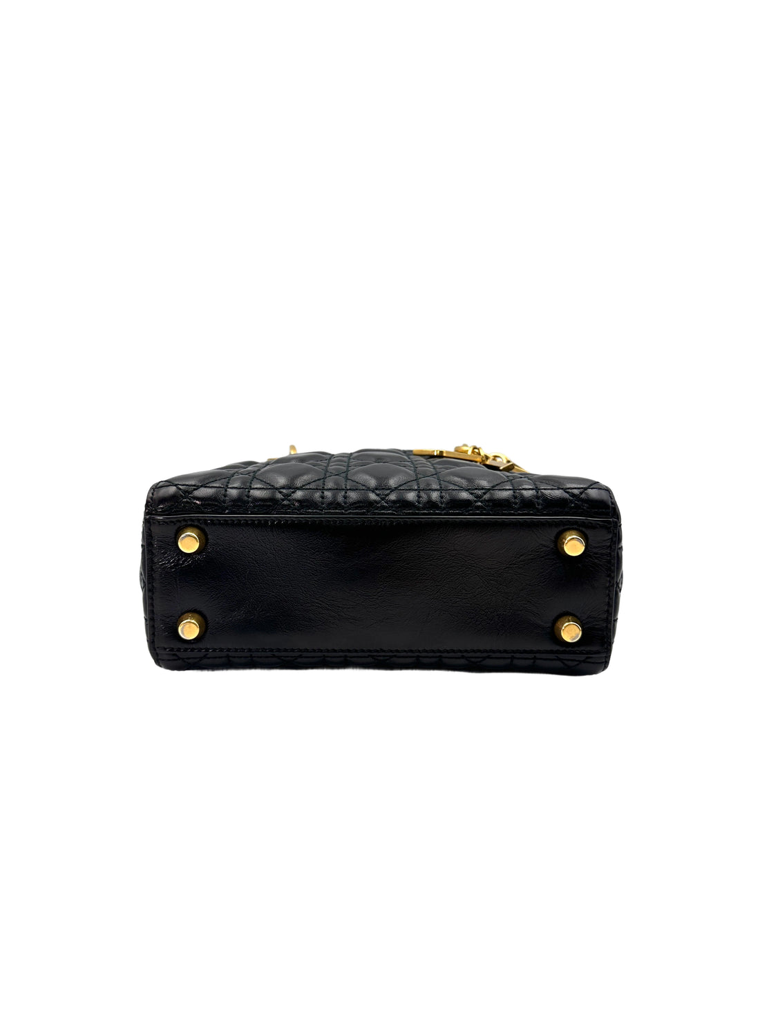 Christian Dior Lady Dior Black Cannage Leather Handle Bag With Customizable Shoulder Strap DR666