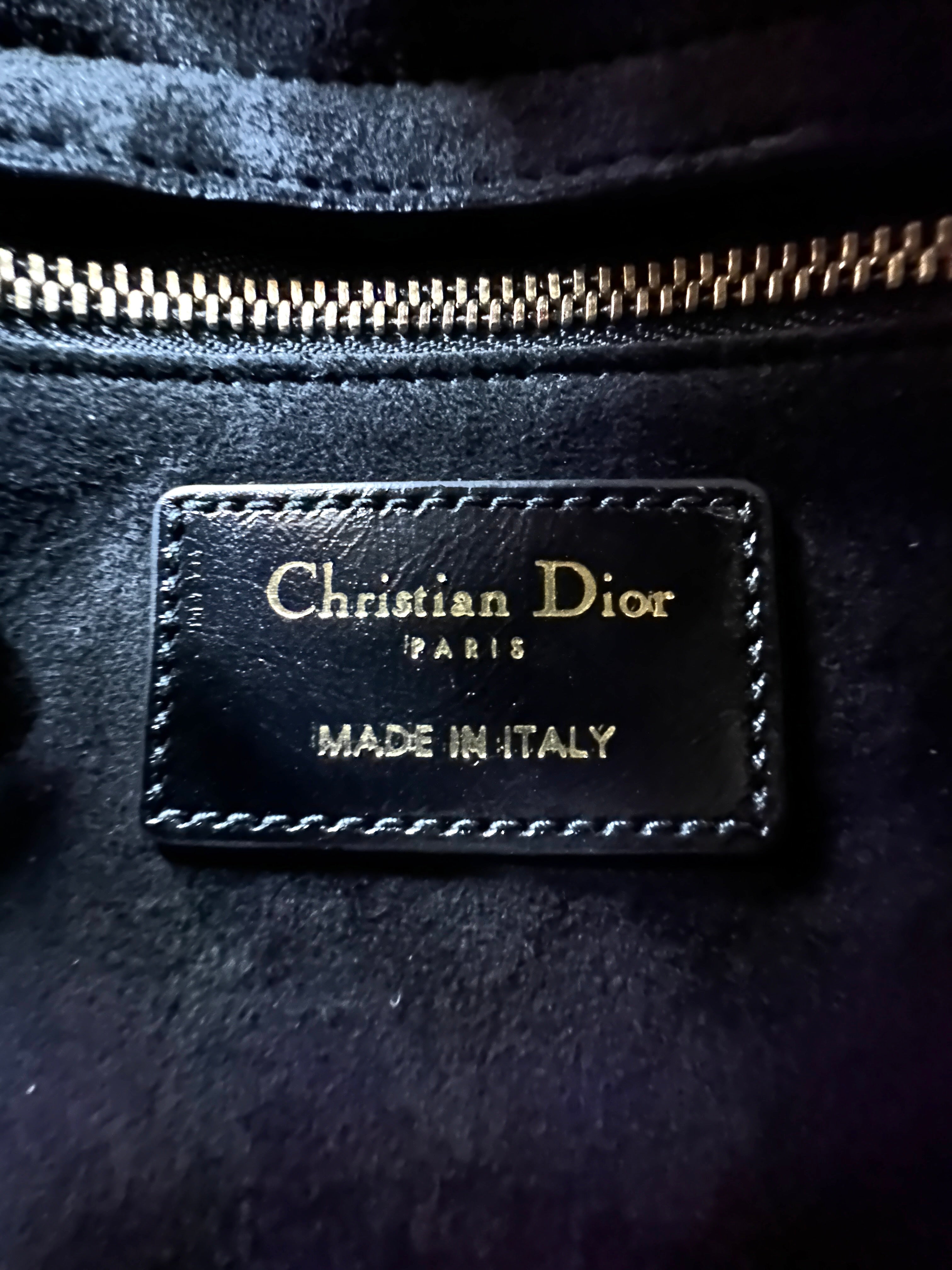 Christian Dior Lady Dior Black Cannage Leather Handle Bag With Customizable Shoulder Strap DR666