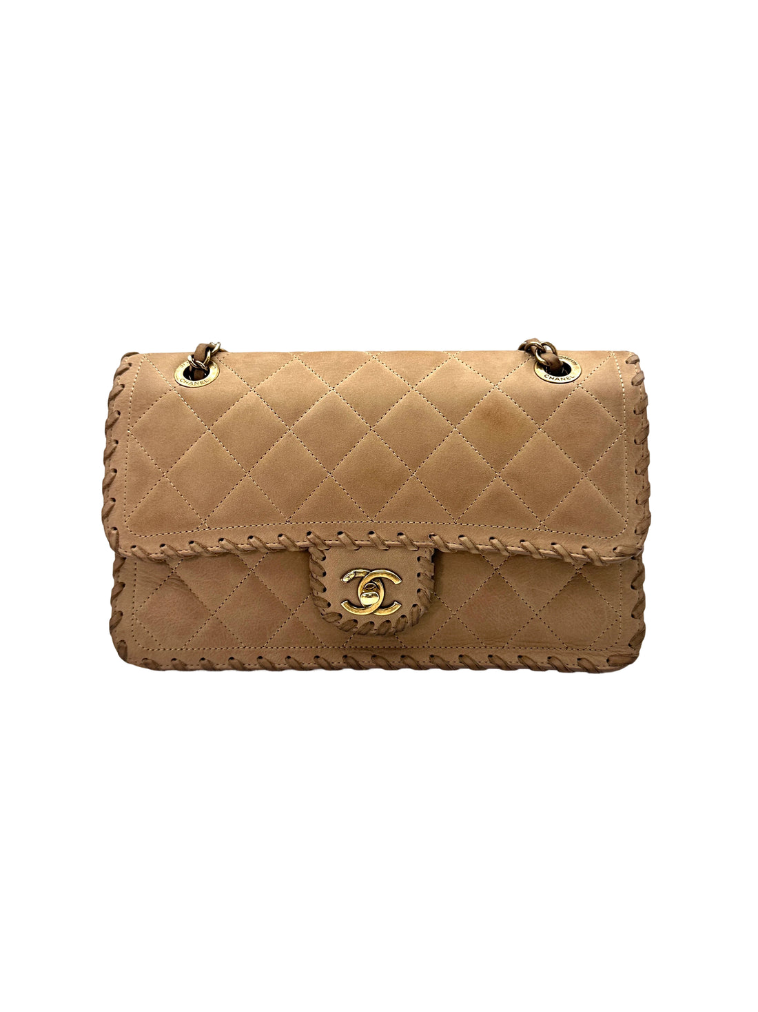 Chanel Happy Stitch Beige Quilted Leather Flap Bag(21***74) IRIS155