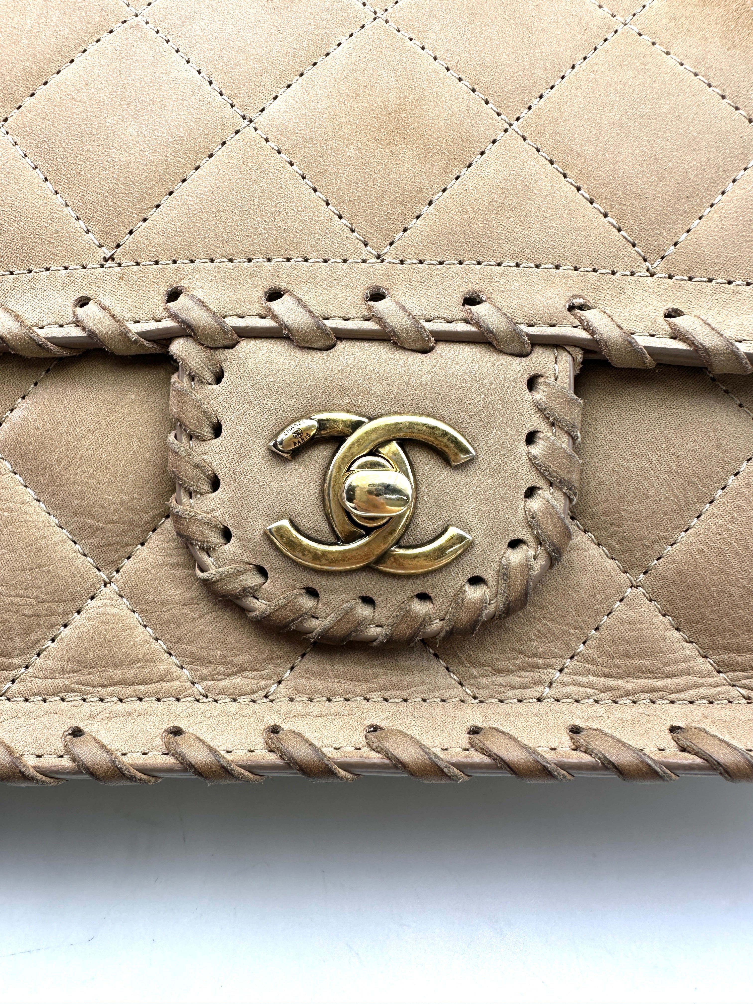 Chanel Happy Stitch Beige Quilted Leather Flap Bag(21***74) IRIS155